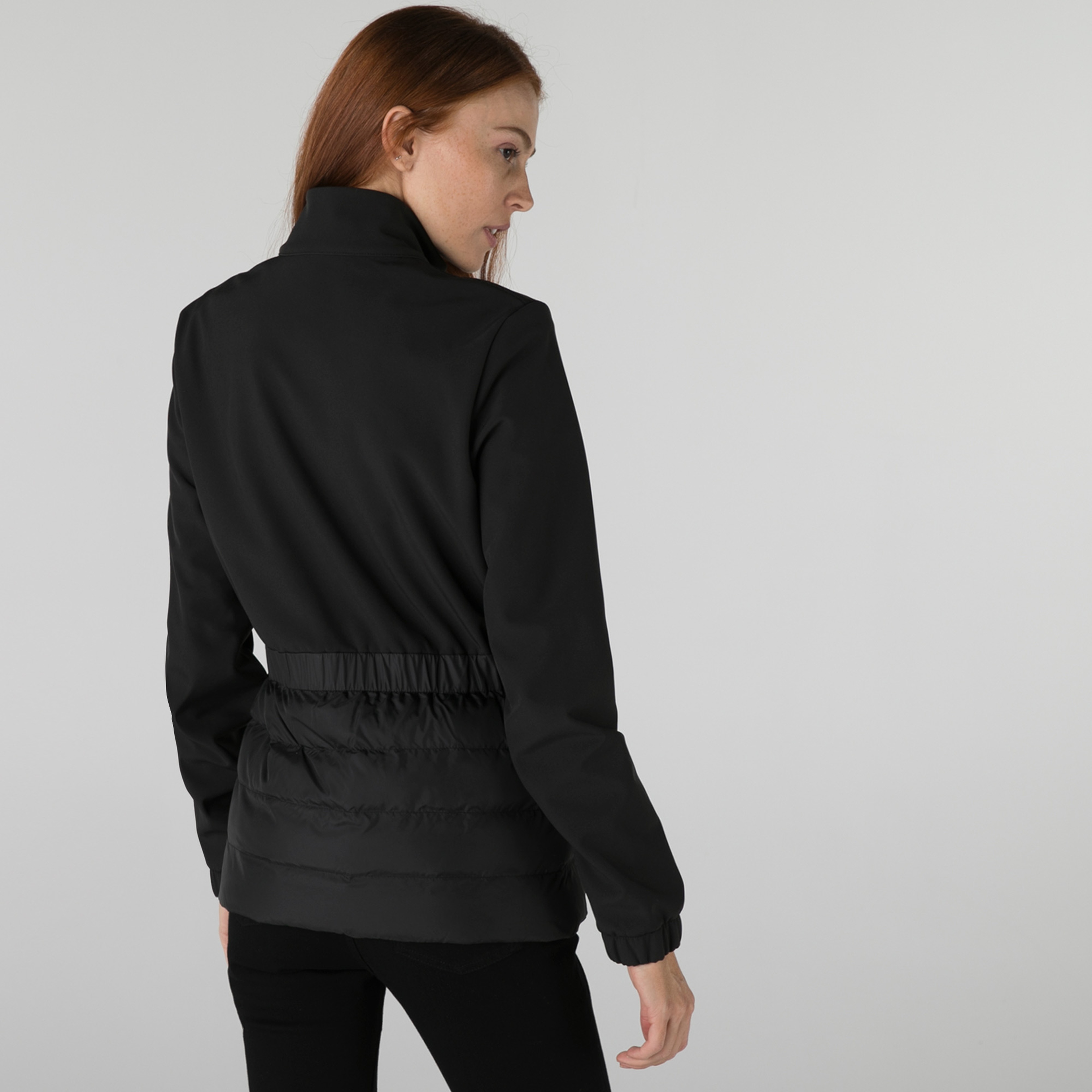 Lacoste Kadın Dik Yaka Kapitone Siyah Mont