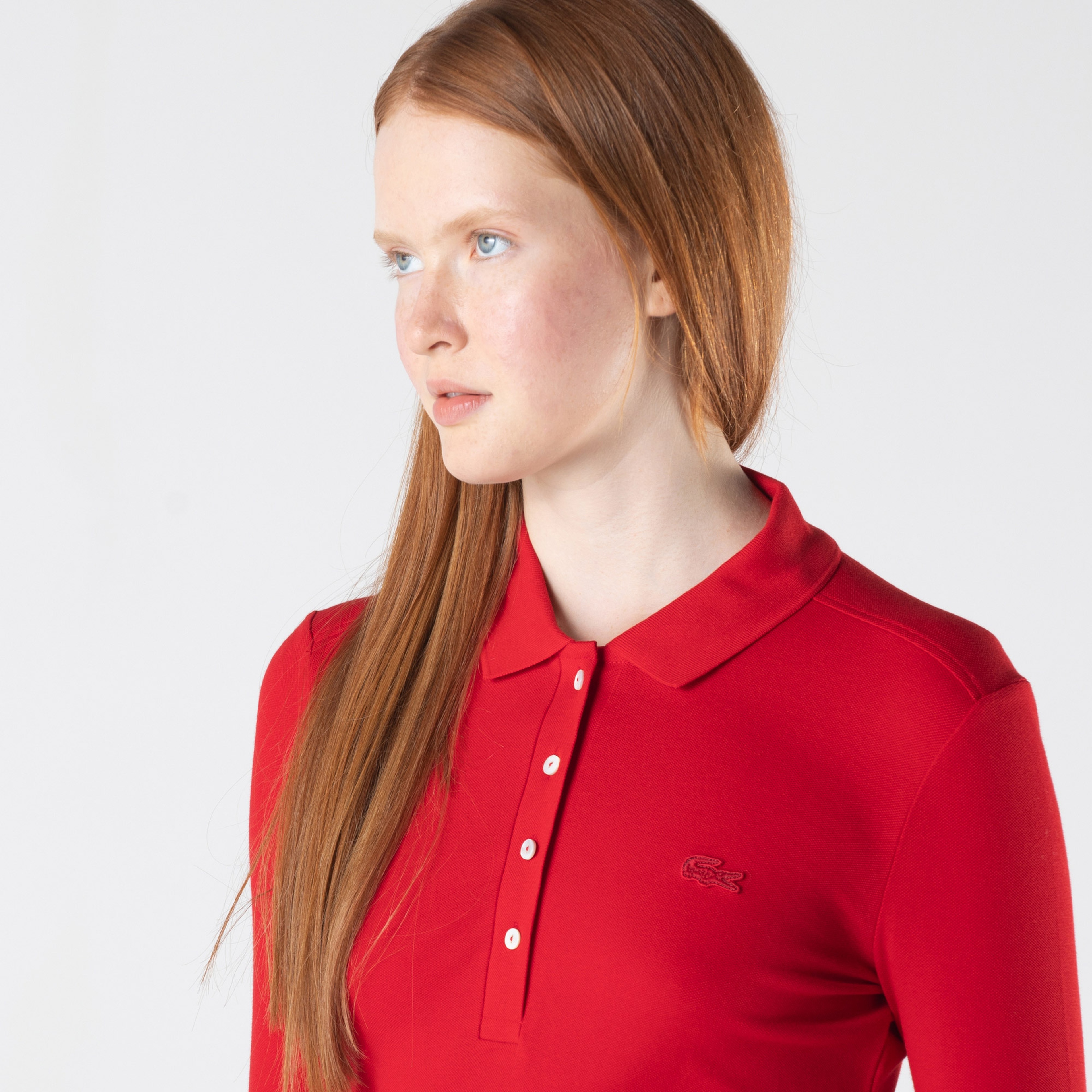 Kadın Slim Fit Kırmızı Polo