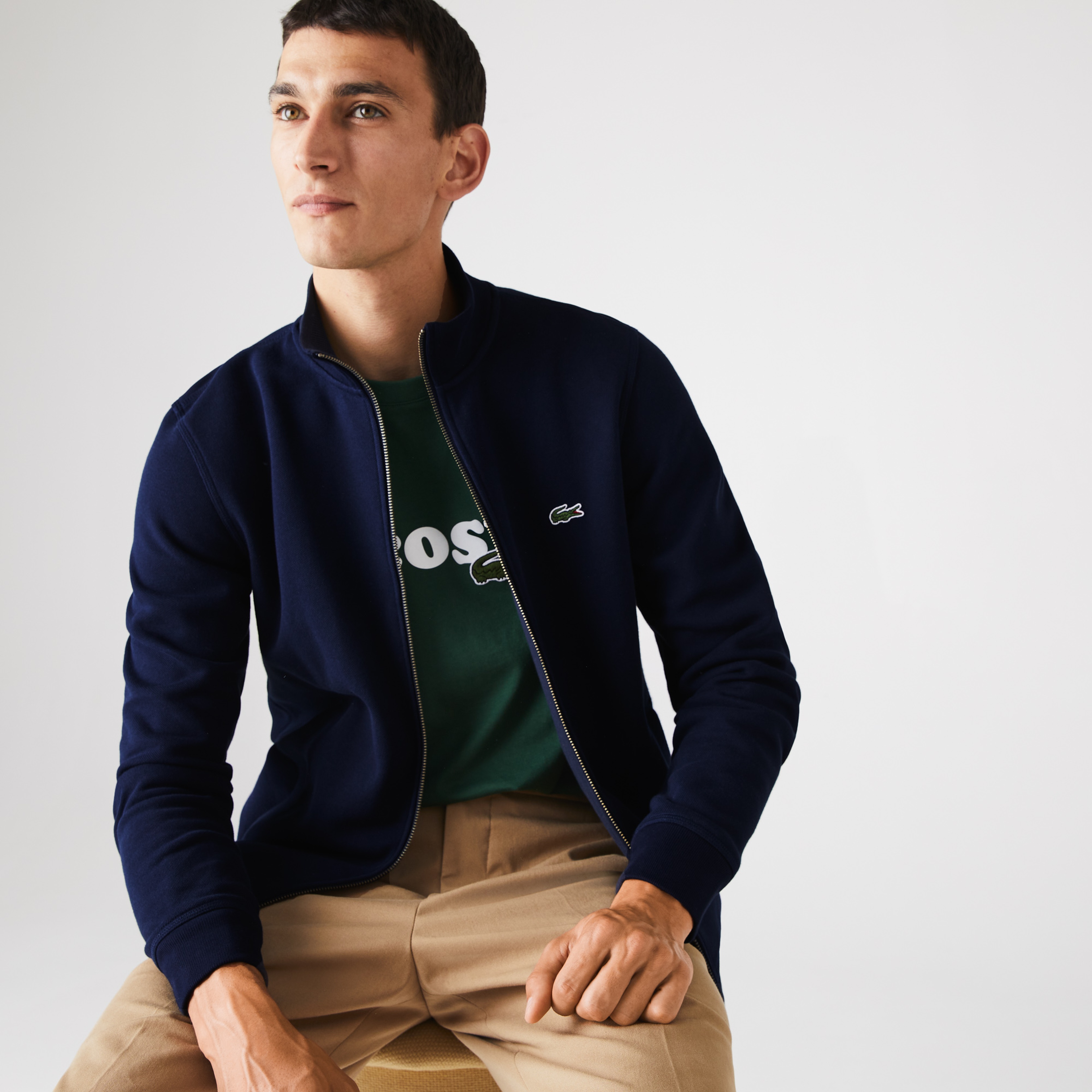 Lacoste Erkek Fermuarlı Lacivert Sweatshirt