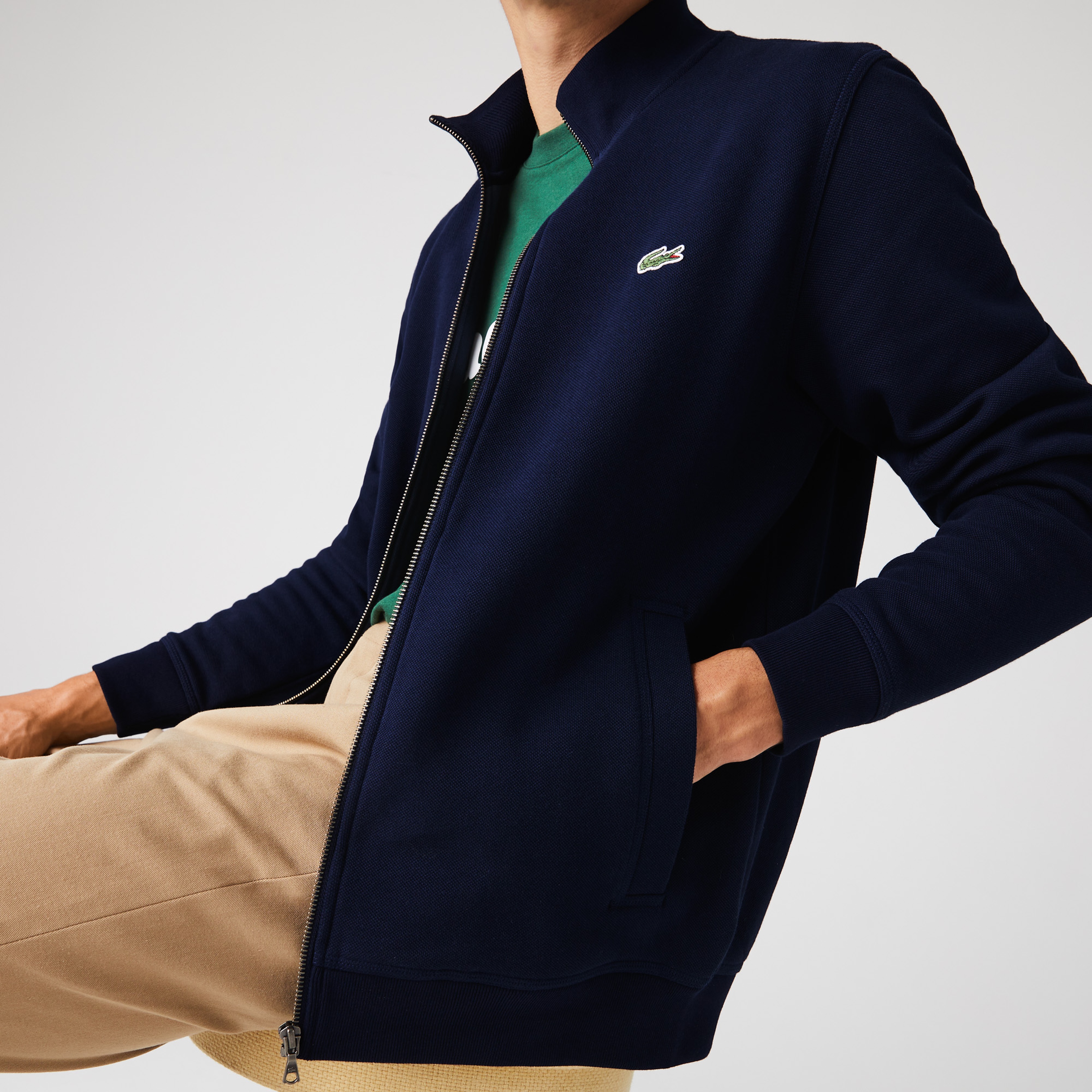 Lacoste Erkek Fermuarlı Lacivert Sweatshirt