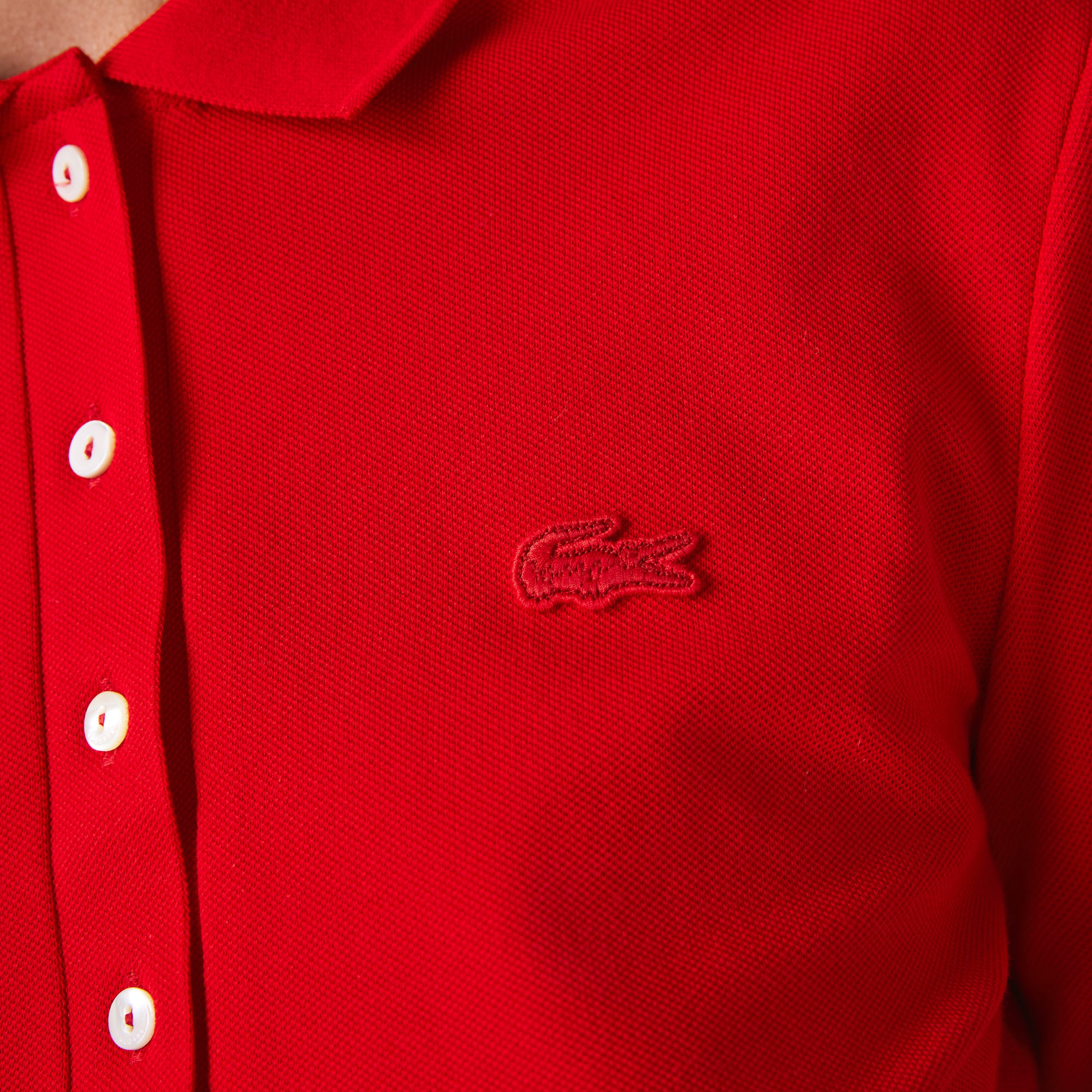 Kadın Slim Fit Kırmızı Polo