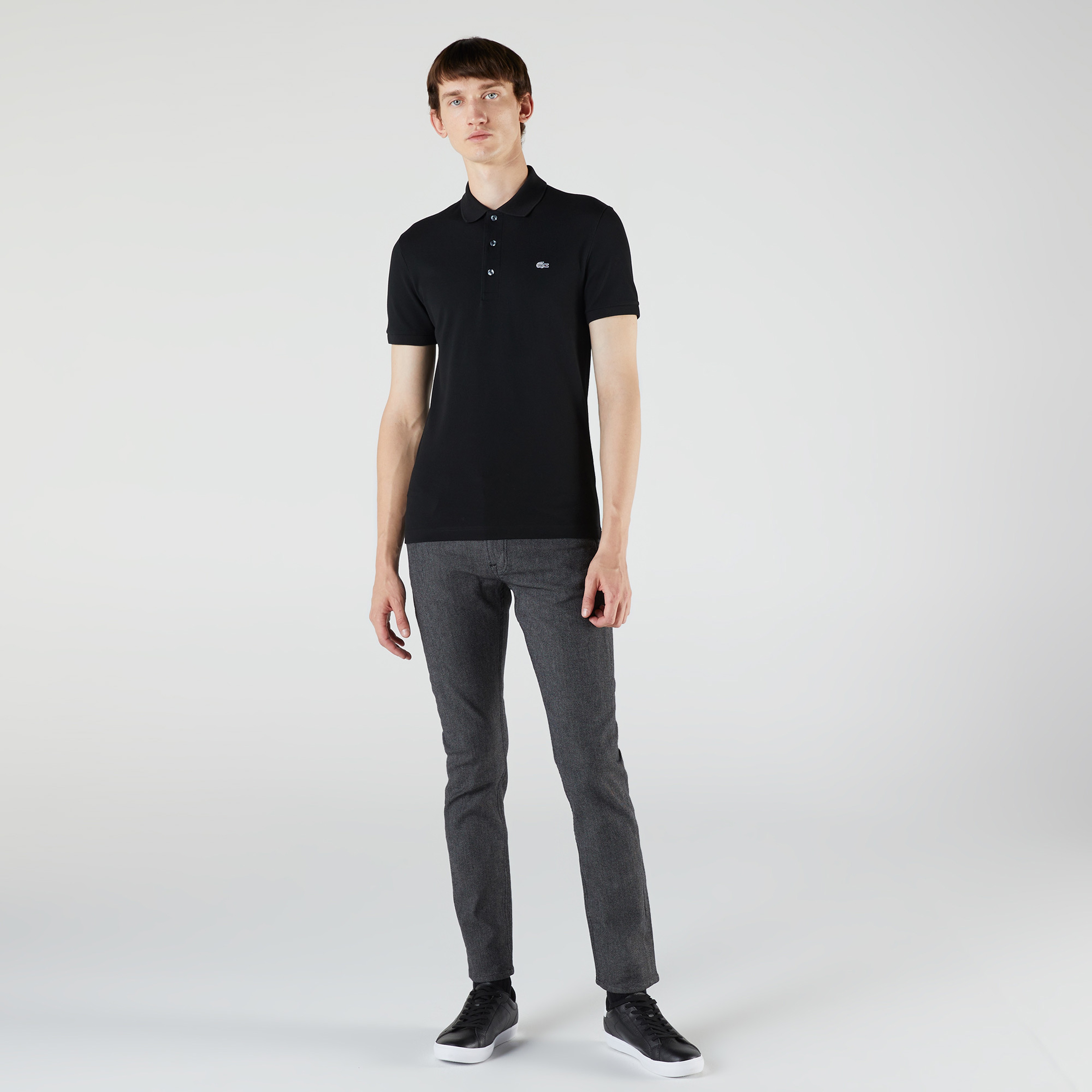 Erkek Slim Fit Siyah Polo