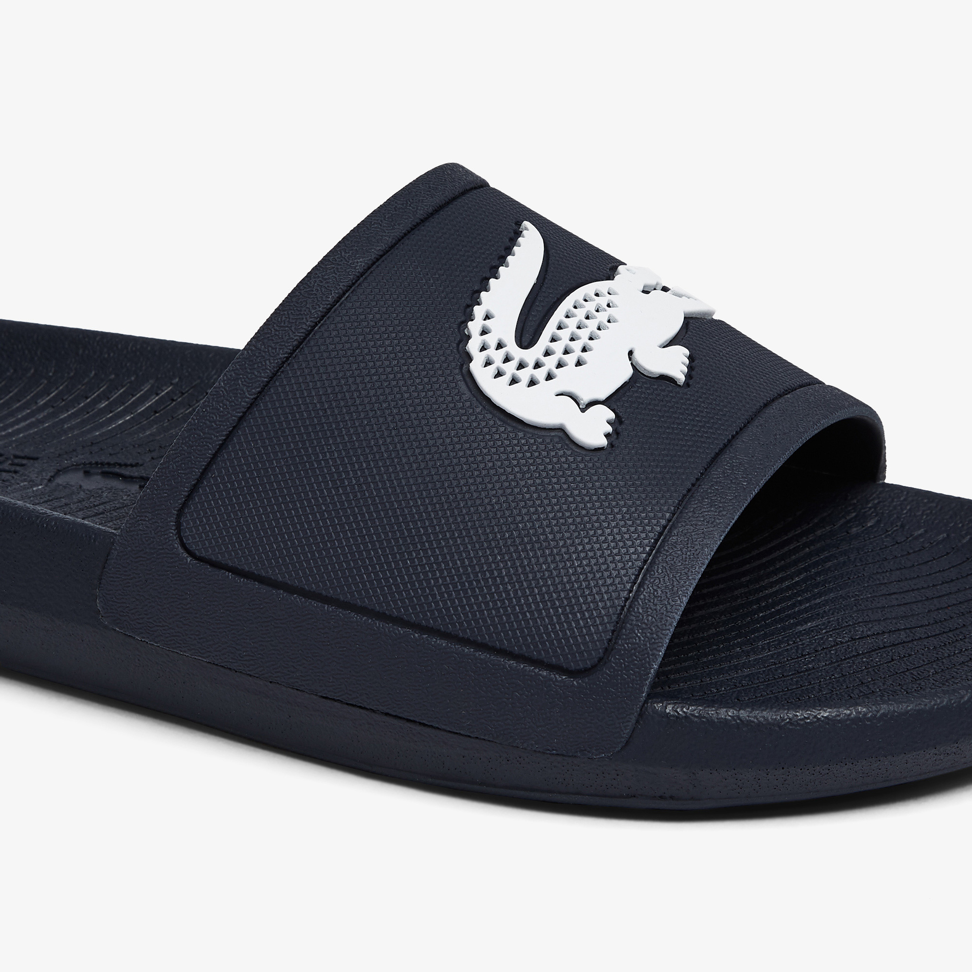 Lacoste Croco Slide 119 1 Cma Erkek Lacivert - Beyaz Terlik