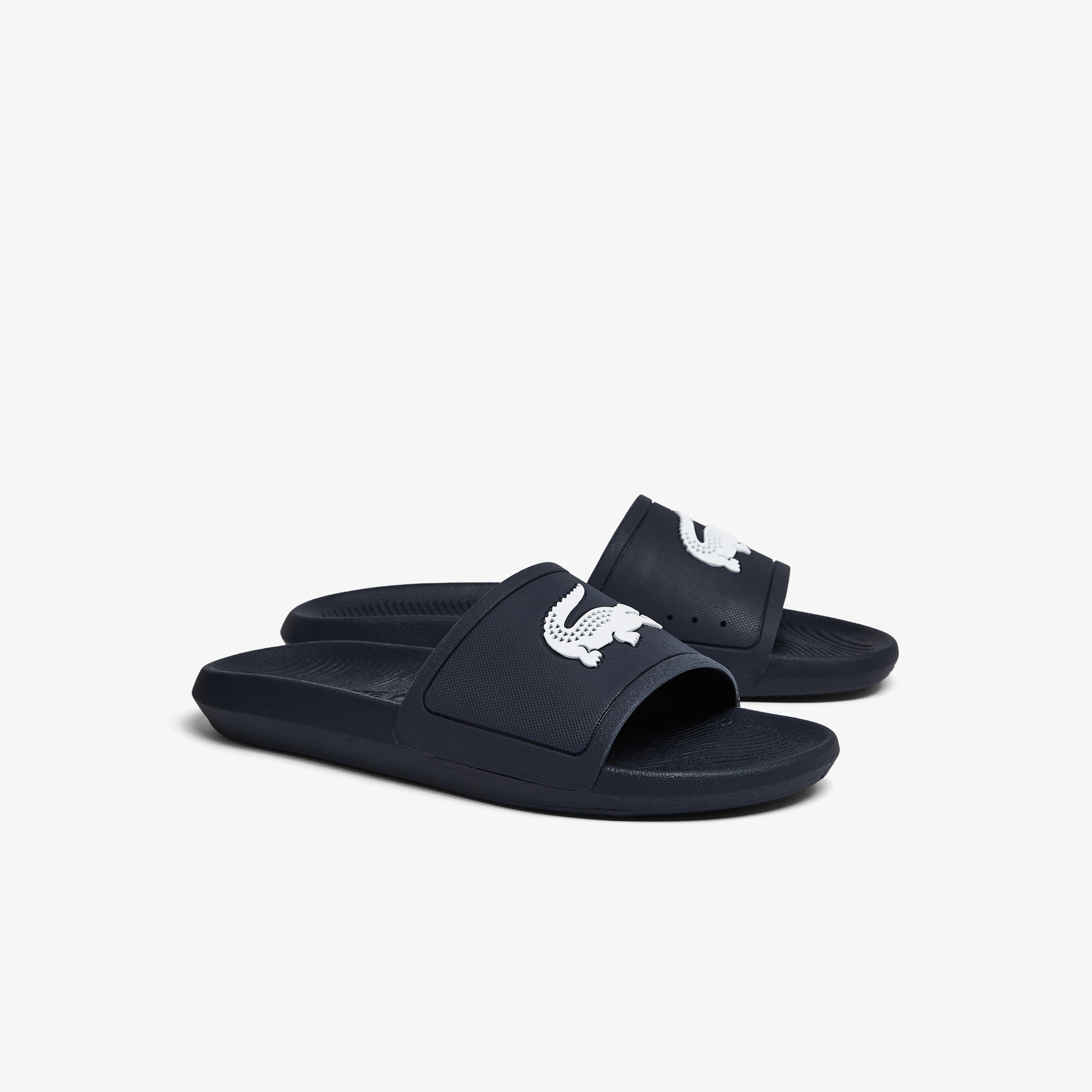 Lacoste Croco Slide 119 1 Cma Erkek Lacivert - Beyaz Terlik