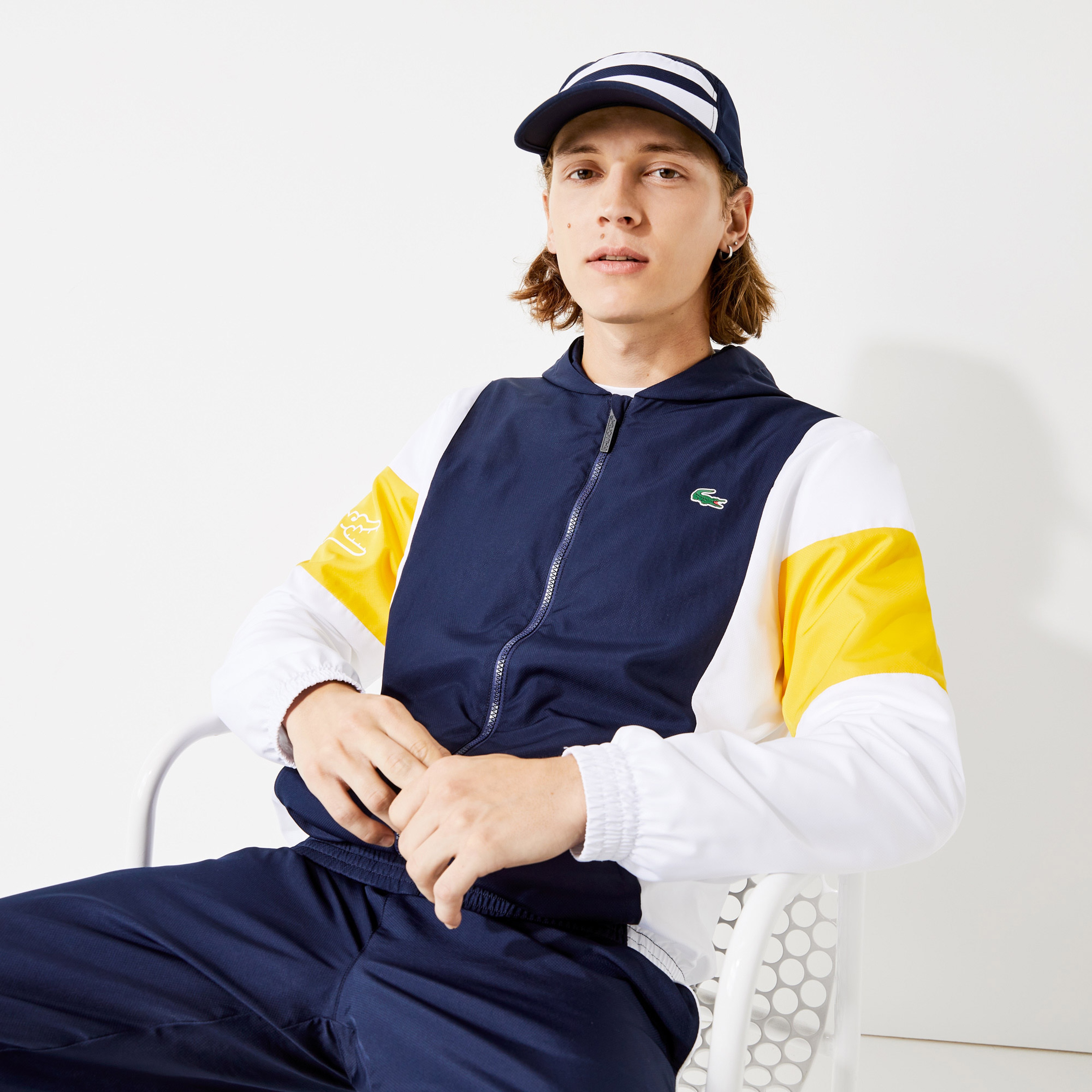 Lacoste SPORT Erkek Regular Fit Kapüşonlu Renk Bloklu Renkli Ceket