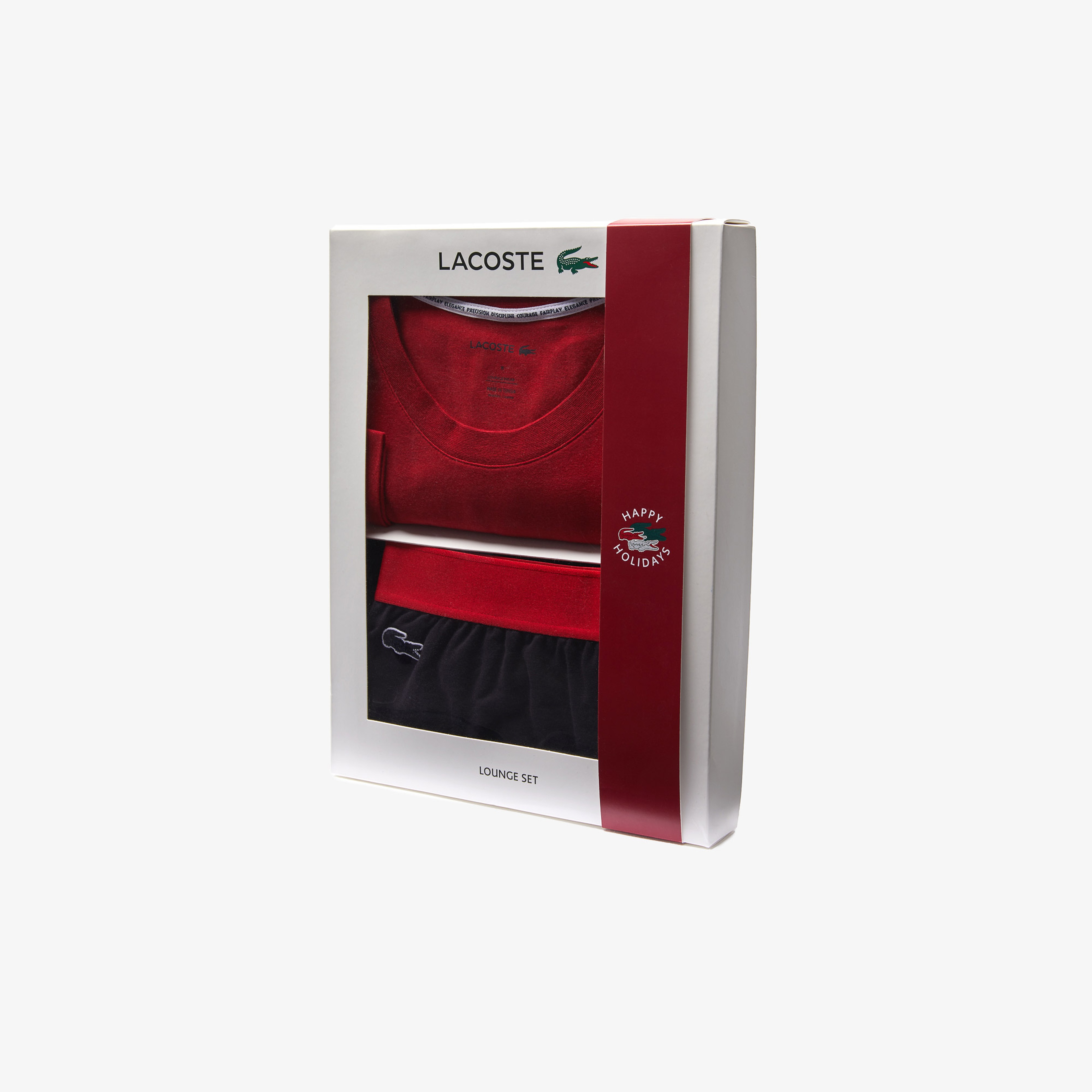 Lacoste Erkek Bisiklet Yaka Kırmızı Pijama Takımı