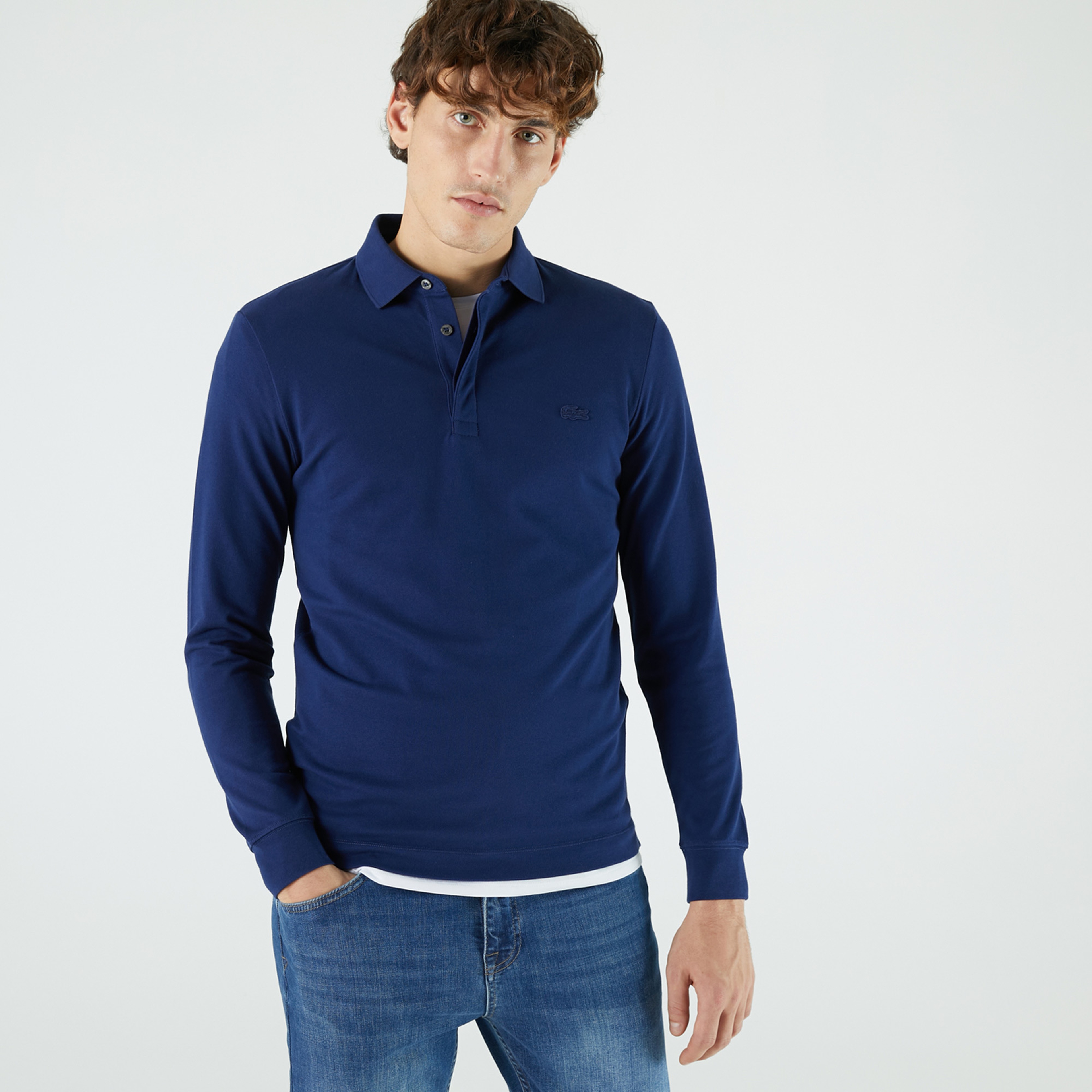 Lacoste Erkek Regular Fit Uzun Kollu Lacivert Paris Polo