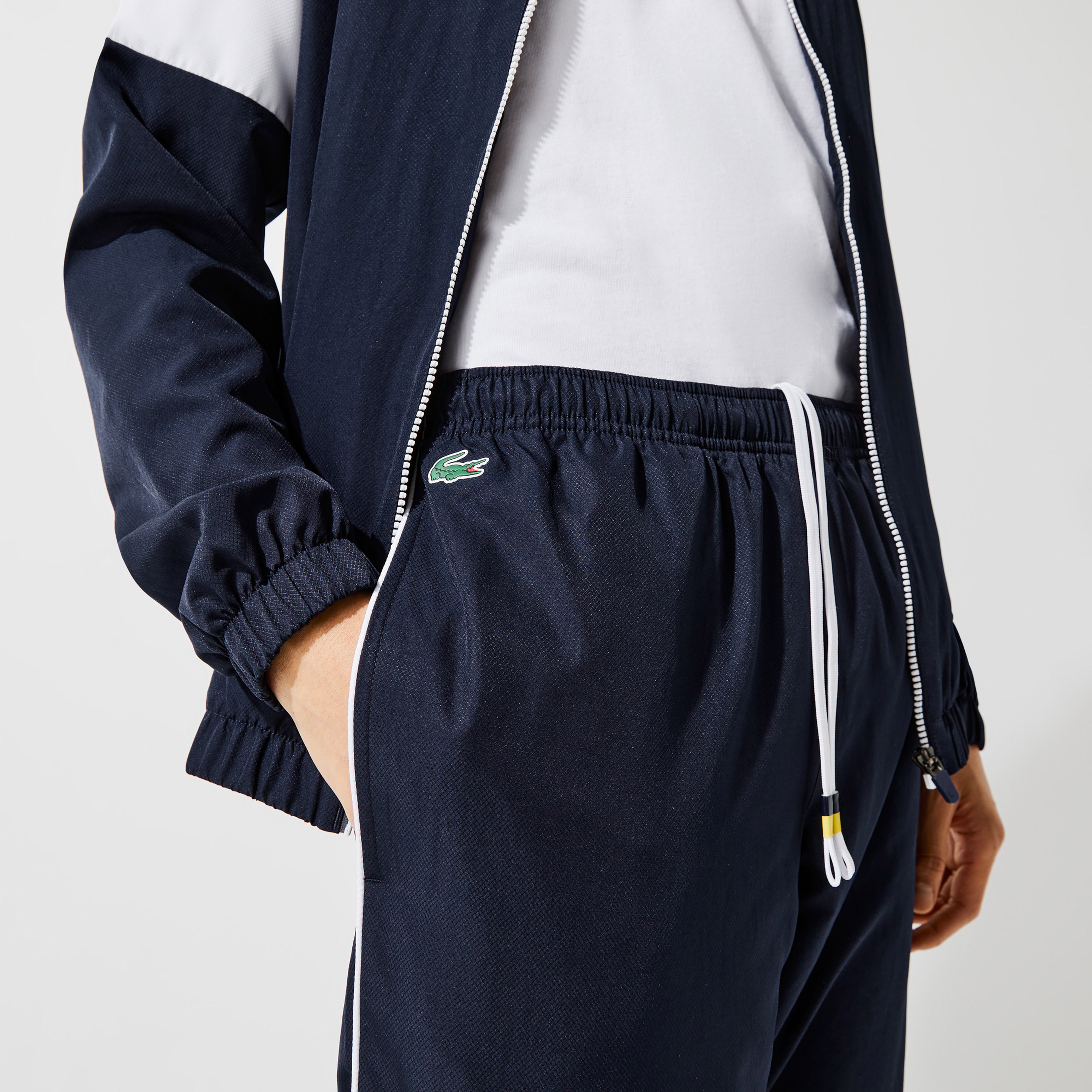 Lacoste SPORT Erkek Regular Fit Fermuarlı Renk Bloklu Lacivert Eşofman Takımı