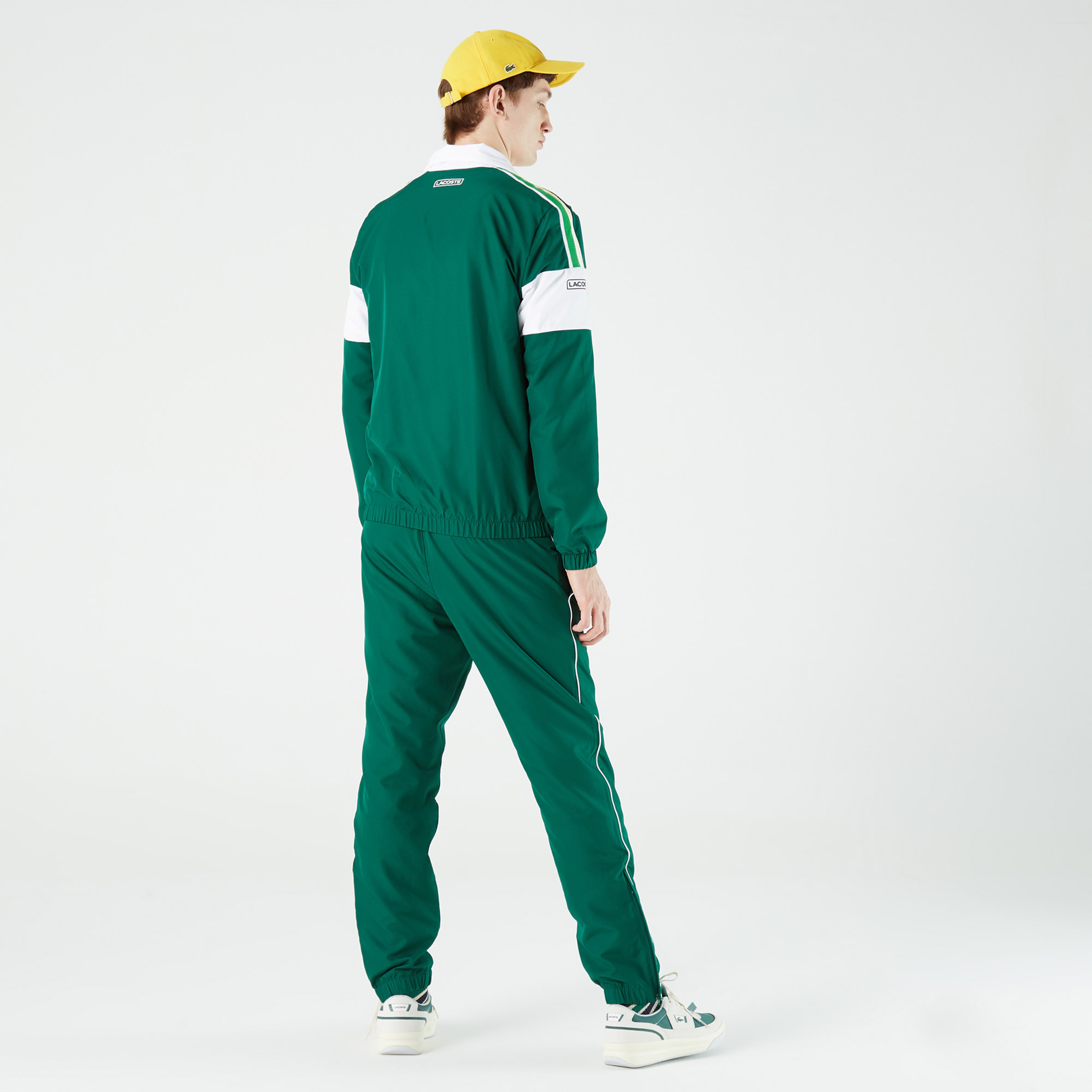 Lacoste SPORT Erkek Regular Fit Fermuarlı Renk Bloklu Yeşil Eşofman Takımı