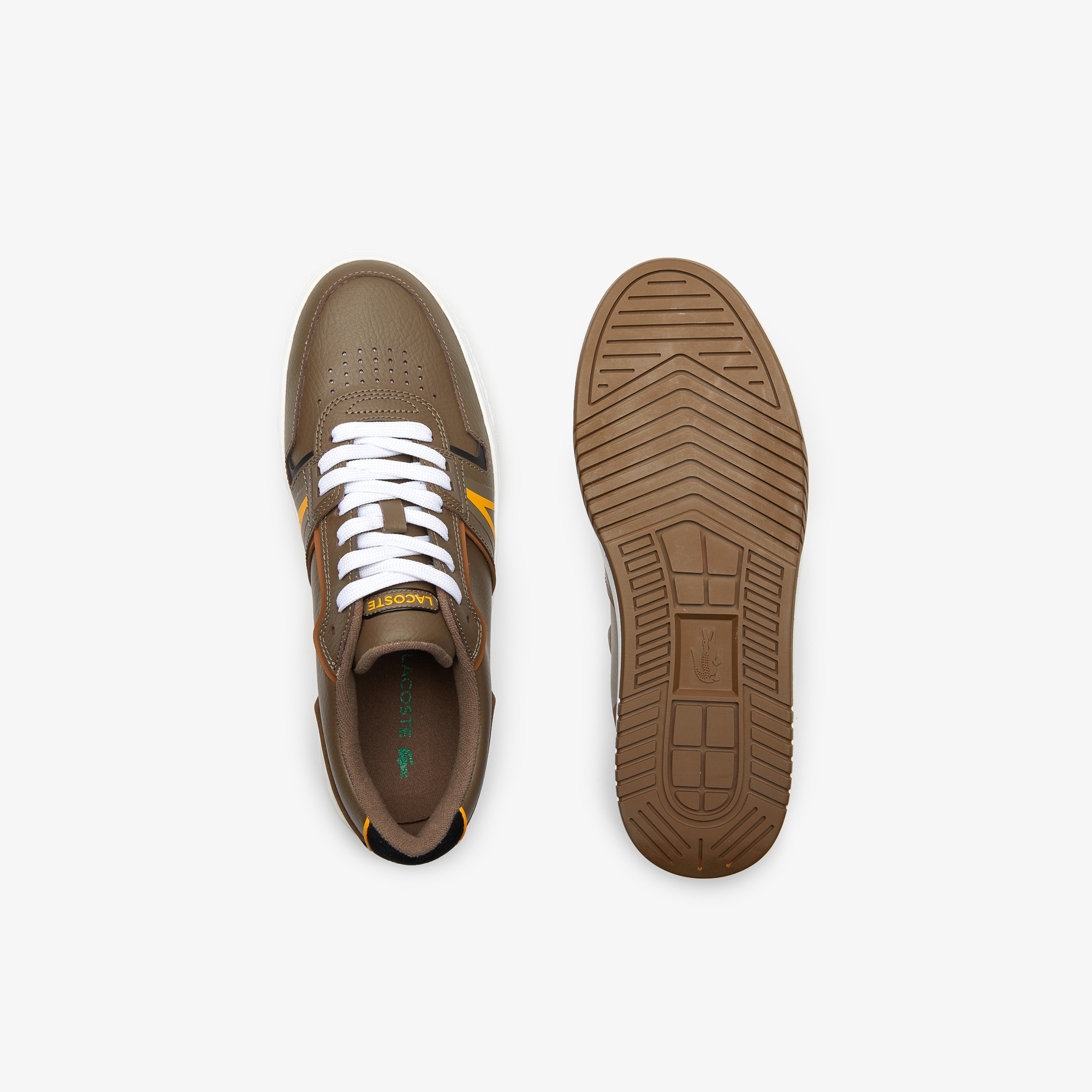 Lacoste L001 Erkek Deri Kahverengi - Siyah Spor Ayakkabı