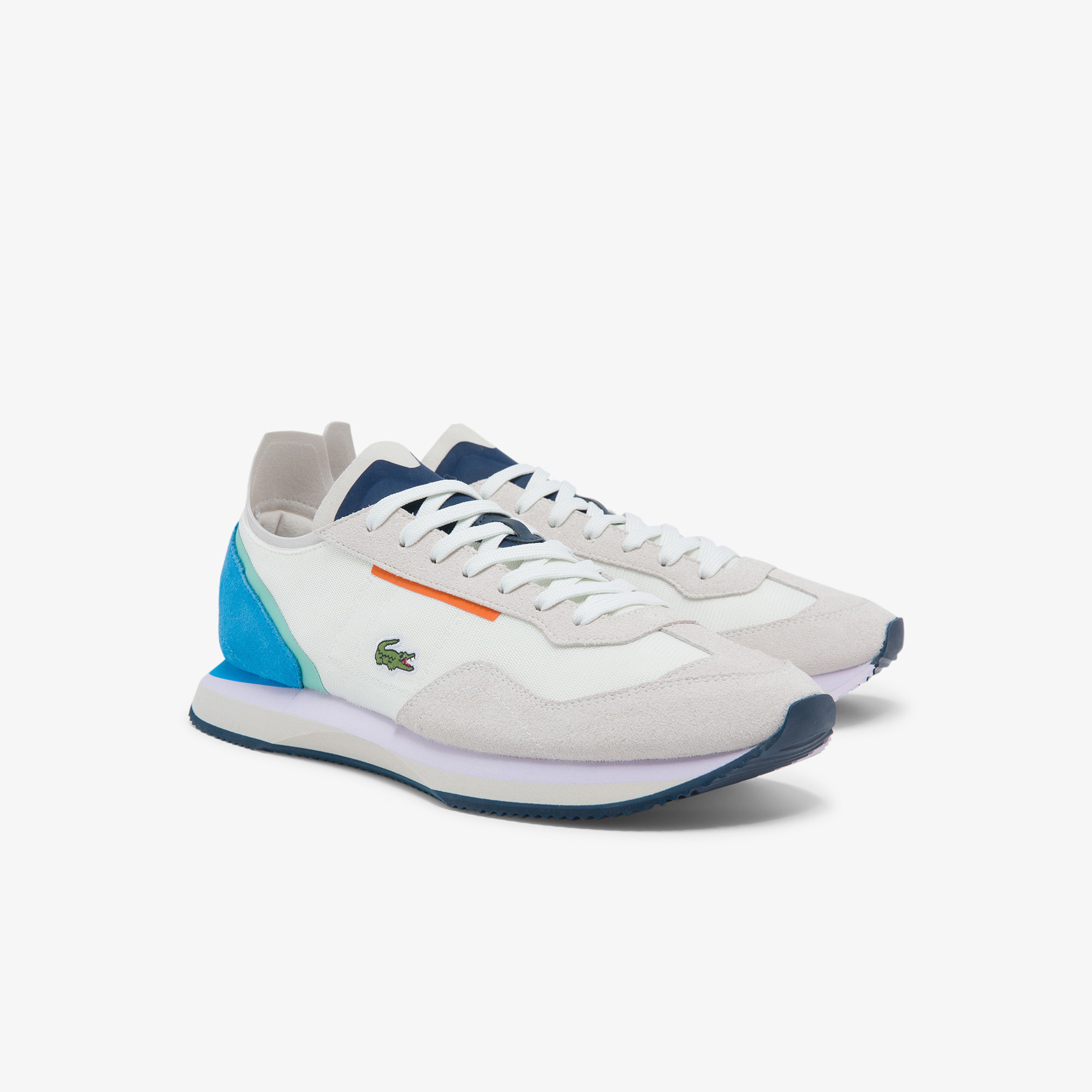 Lacoste Match Break Erkek Beyaz - Mavi Spor Ayakkabı