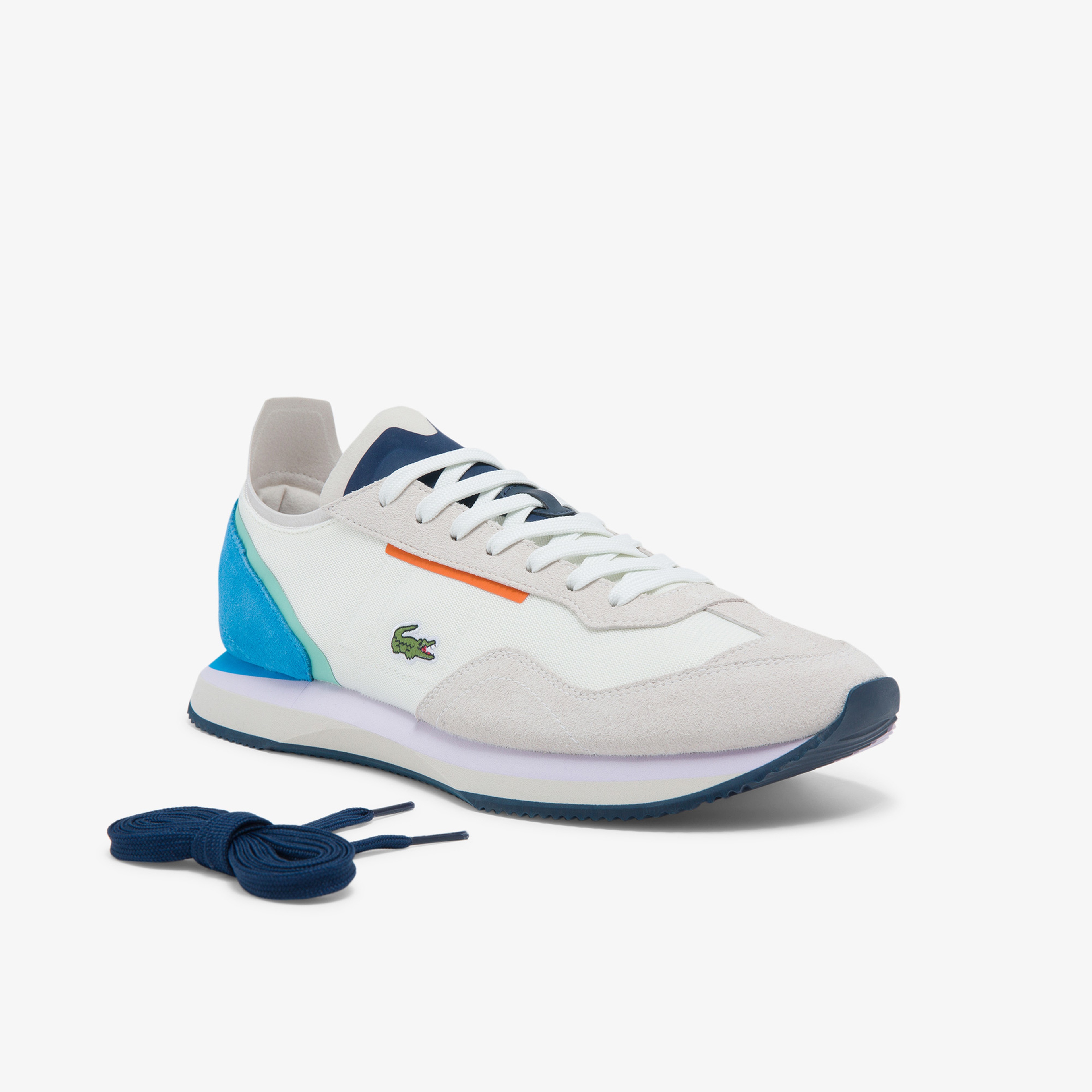 Lacoste Match Break Erkek Beyaz - Mavi Spor Ayakkabı