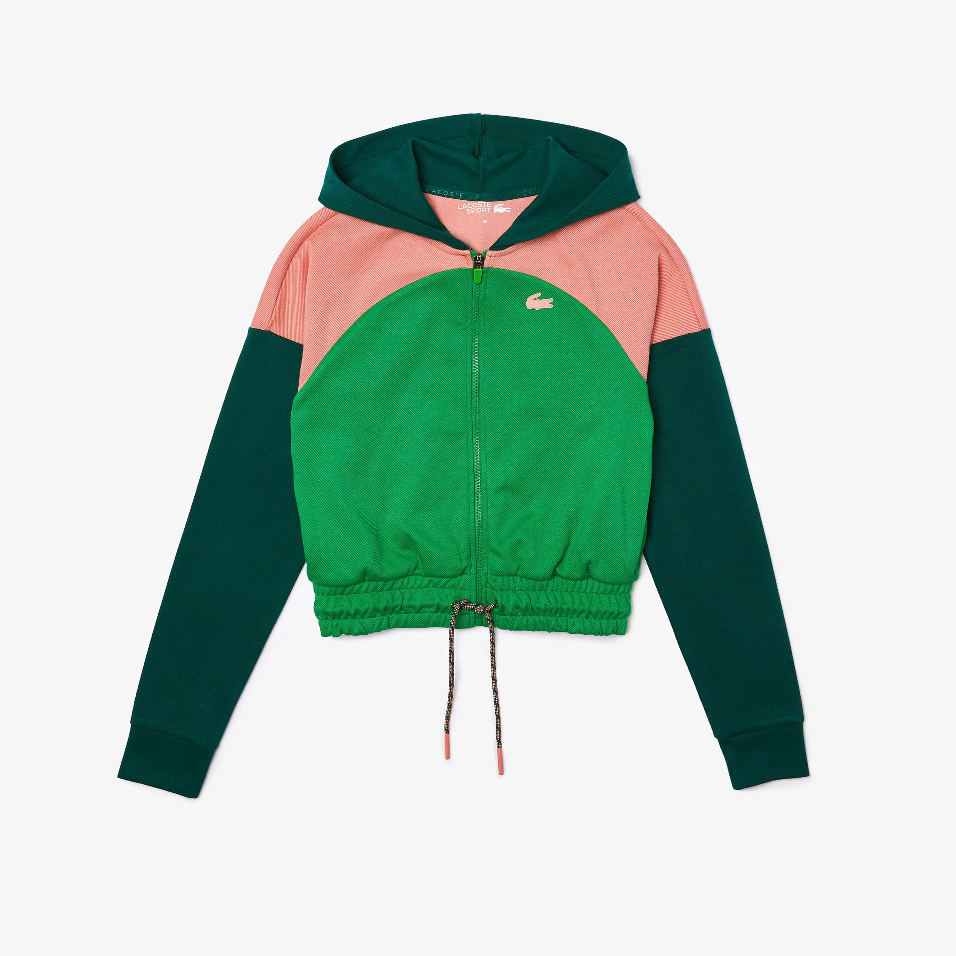 Lacoste SPORT Kadın Regular Fit Kapüşonlu Renk Bloklu Renkli Sweatshirt