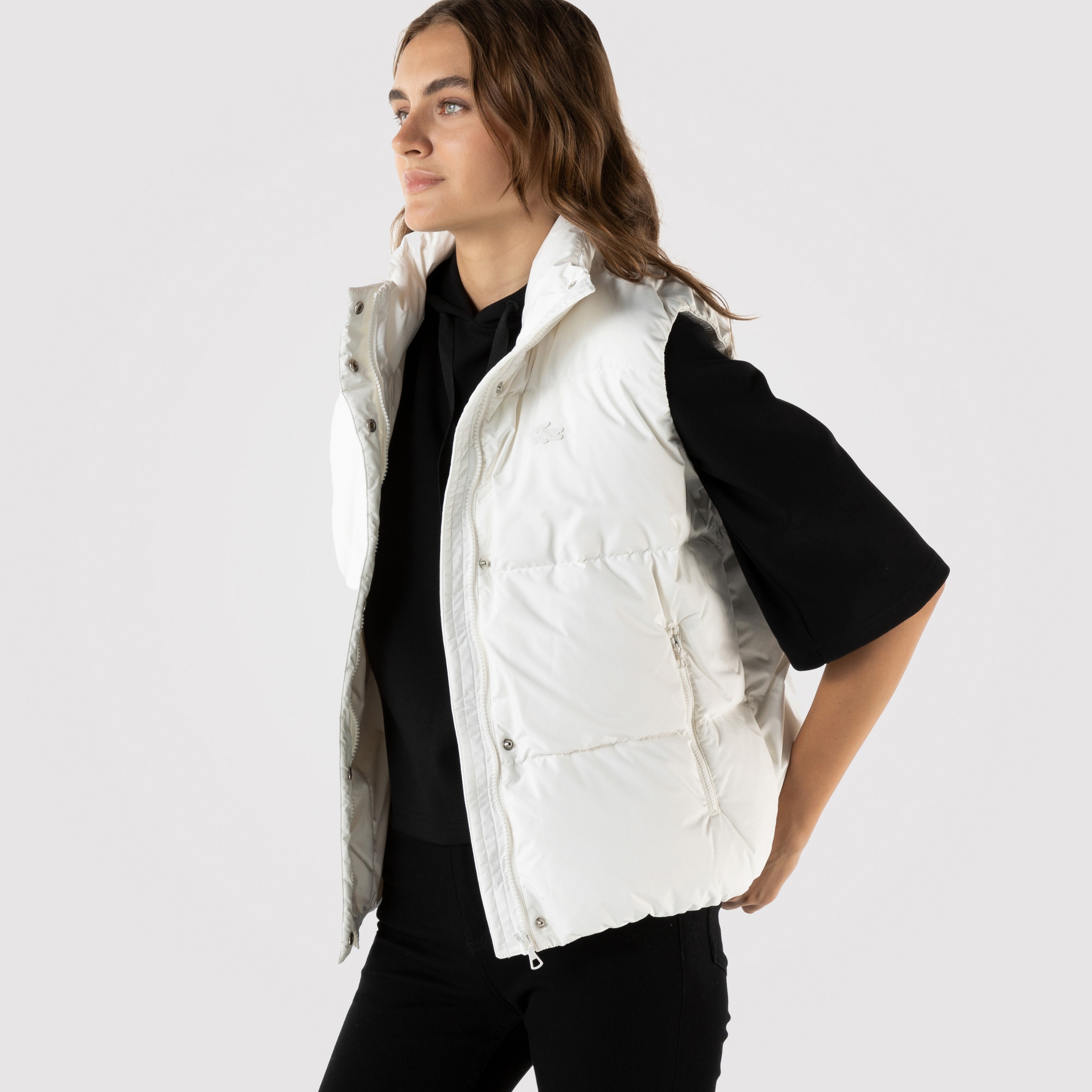 Lacoste Kadın Beyaz Şişme Yelek