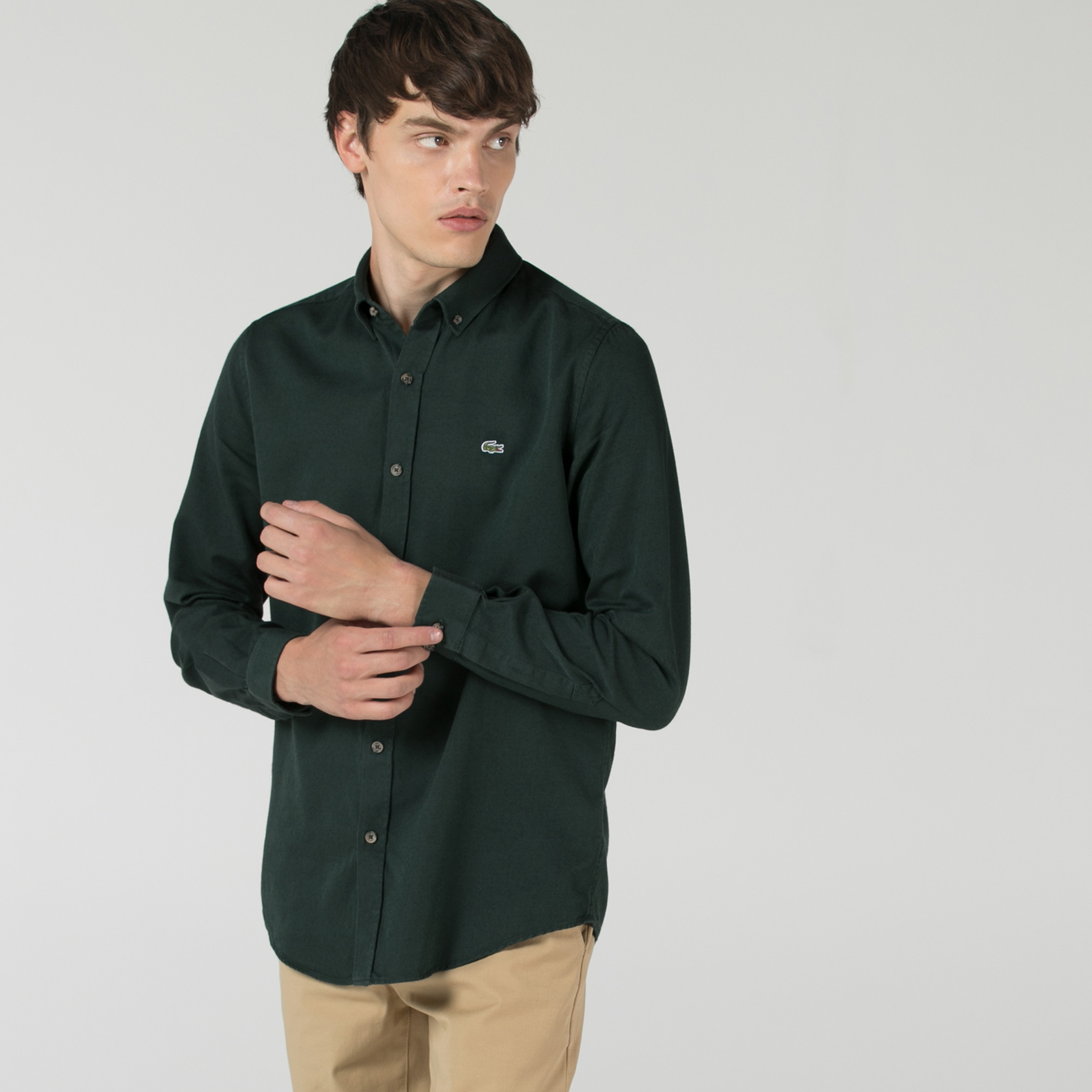 Lacoste Erkek Slim Fit Yeşil Gömlek