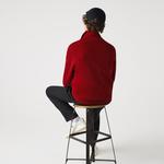 Erkek Classic Fit Yarım Fermuarlı Bordo Sweatshirt