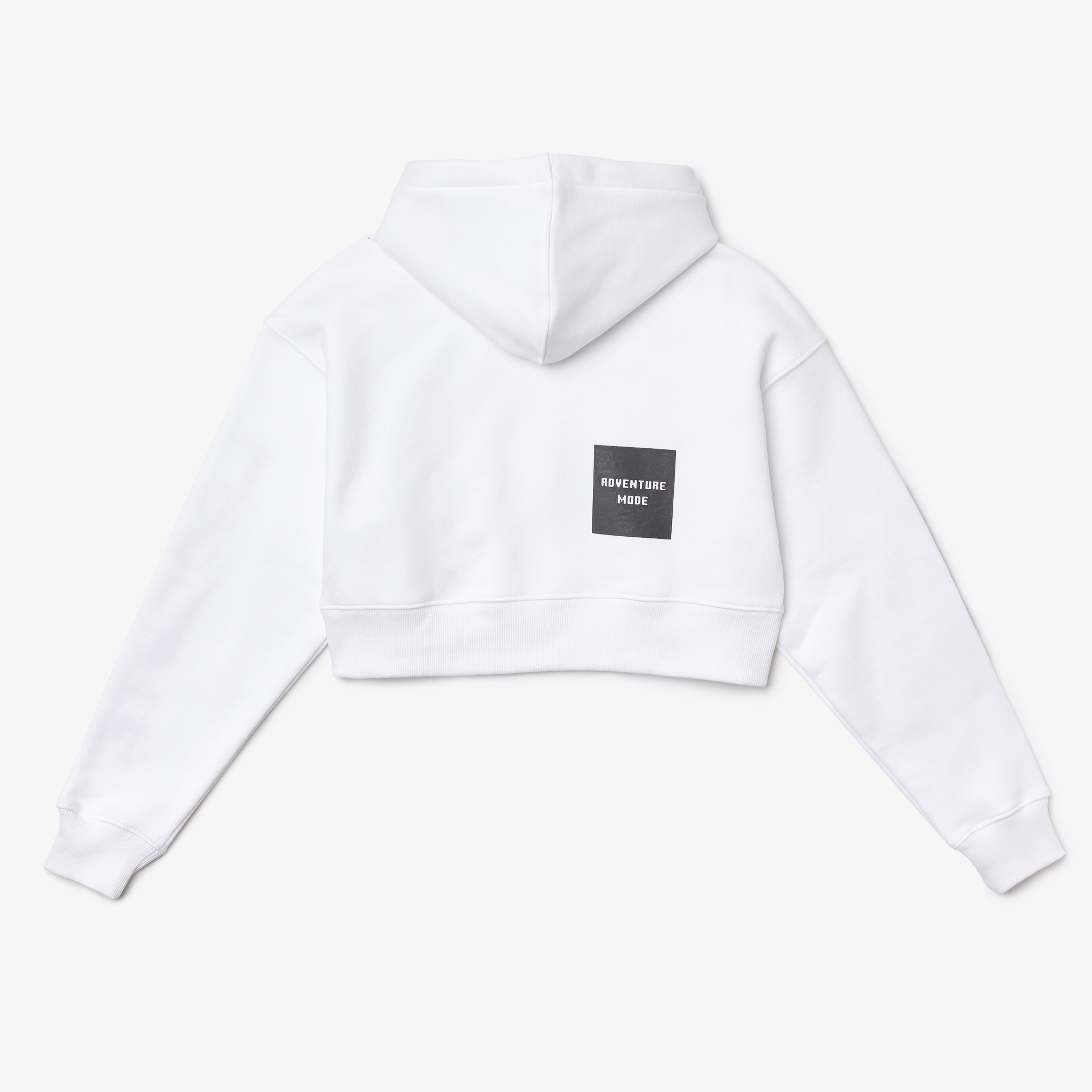 Lacoste X Minecraft Kadın Relaxed Fit Kapüşonlu Baskılı Beyaz Sweatshirt