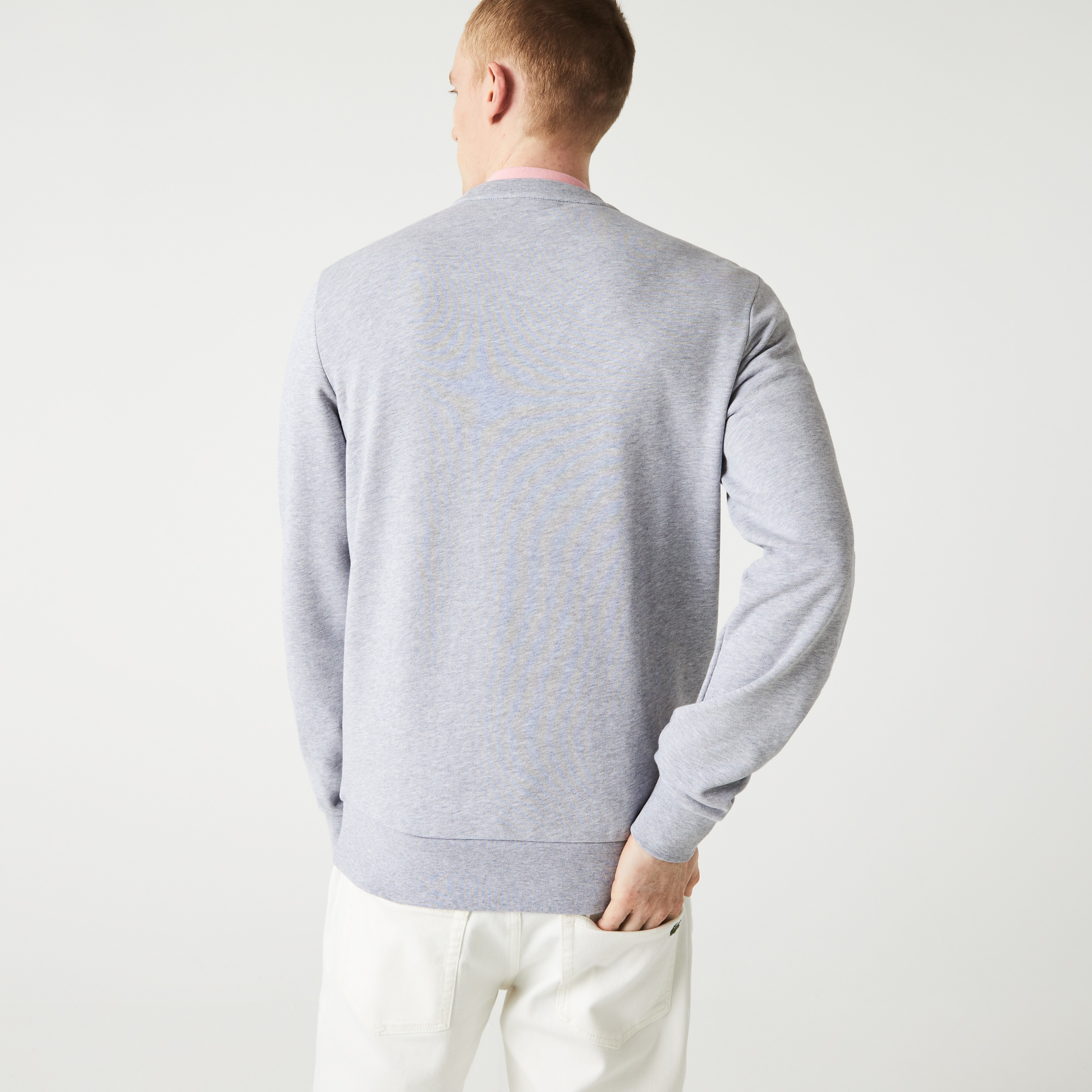 Lacoste Organik Pamuk Erkek Regular Fit Bisiklet Yaka Baskılı Gri Sweatshirt