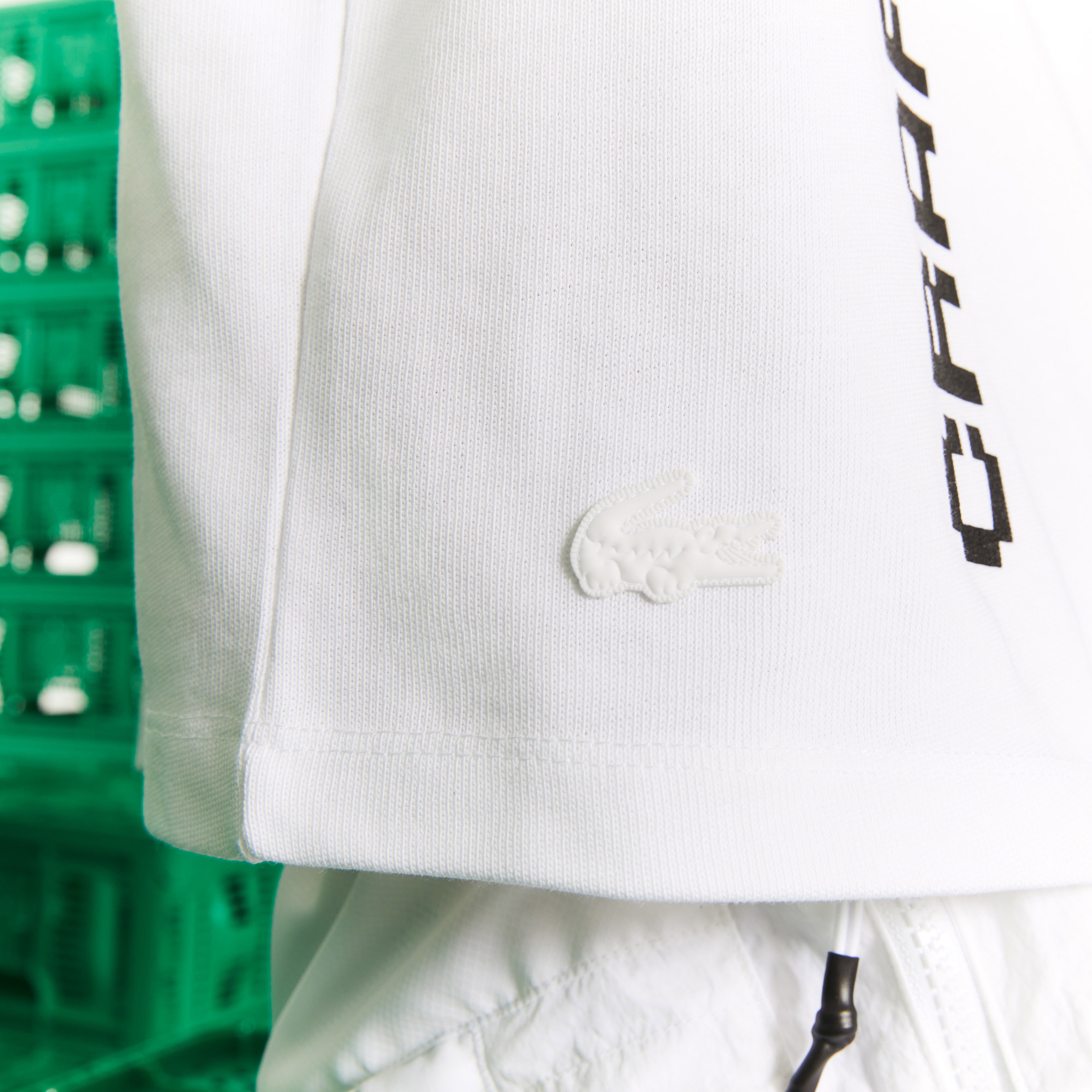 Lacoste X Minecraft Kadın Regular Fit Bisiklet Yaka Baskılı Beyaz T-Shirt