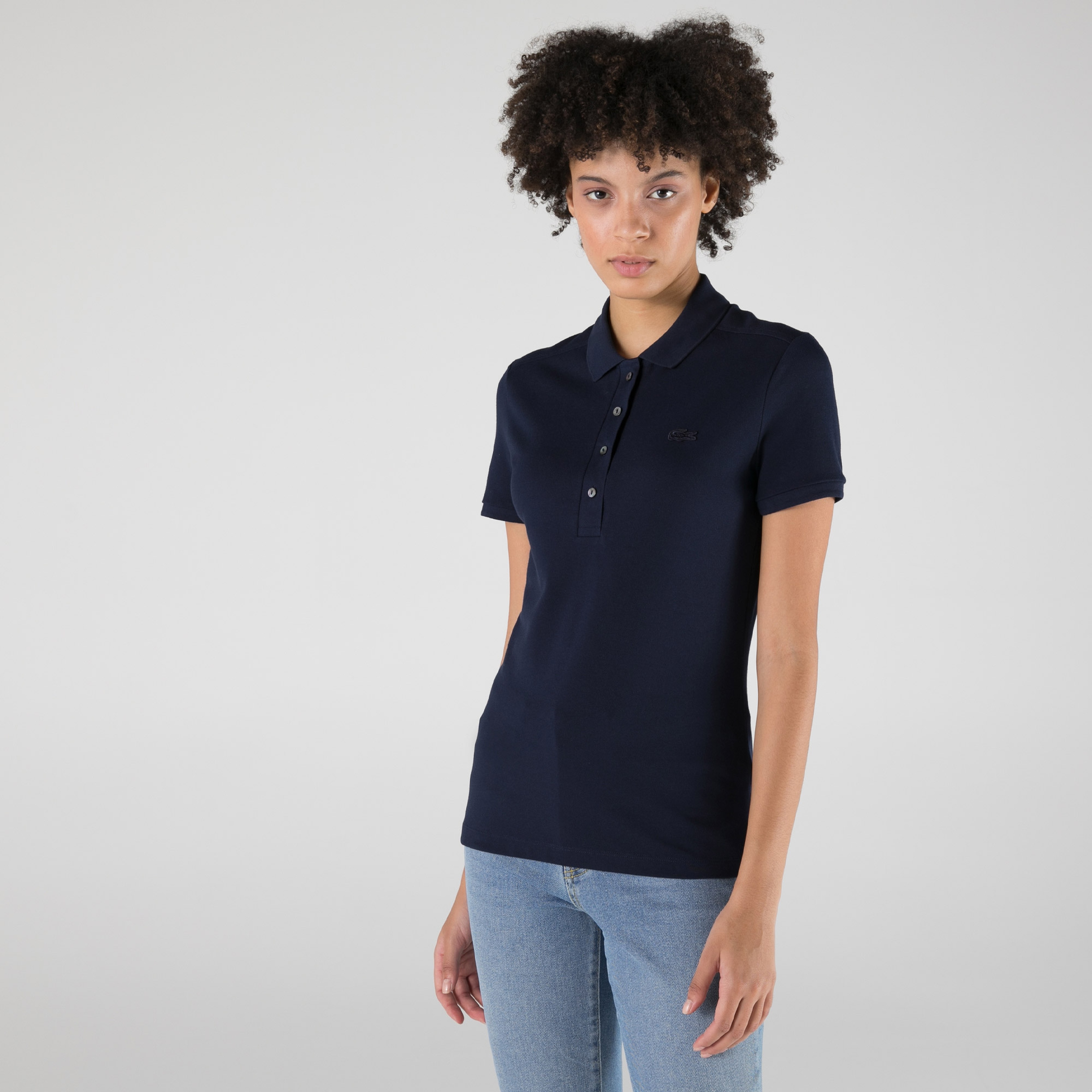 L.12.D Kadın Slim Fit Lacivert Polo