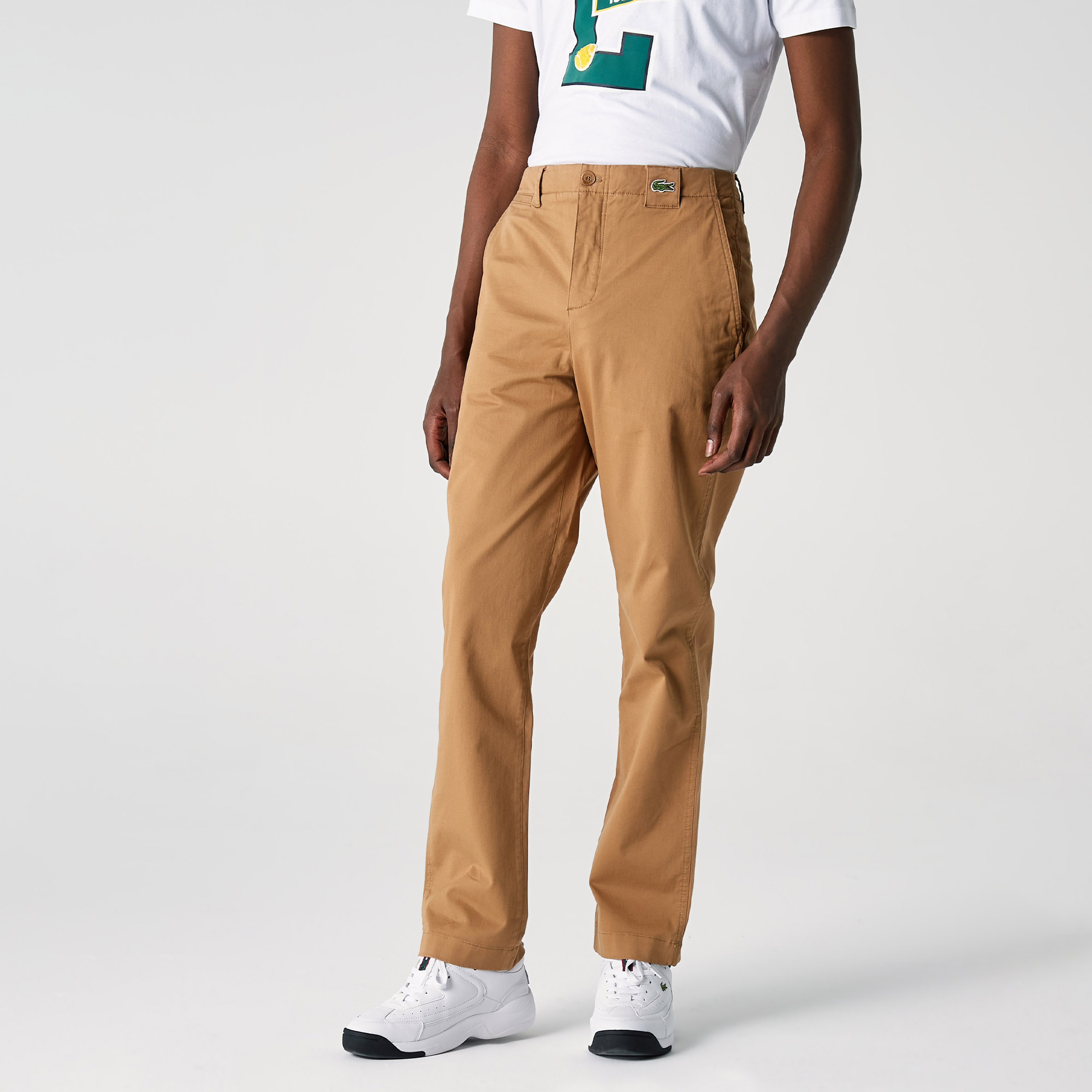 Lacoste Erkek Straight Fit Açık Organik Pamuk Kahverengi Pantolon