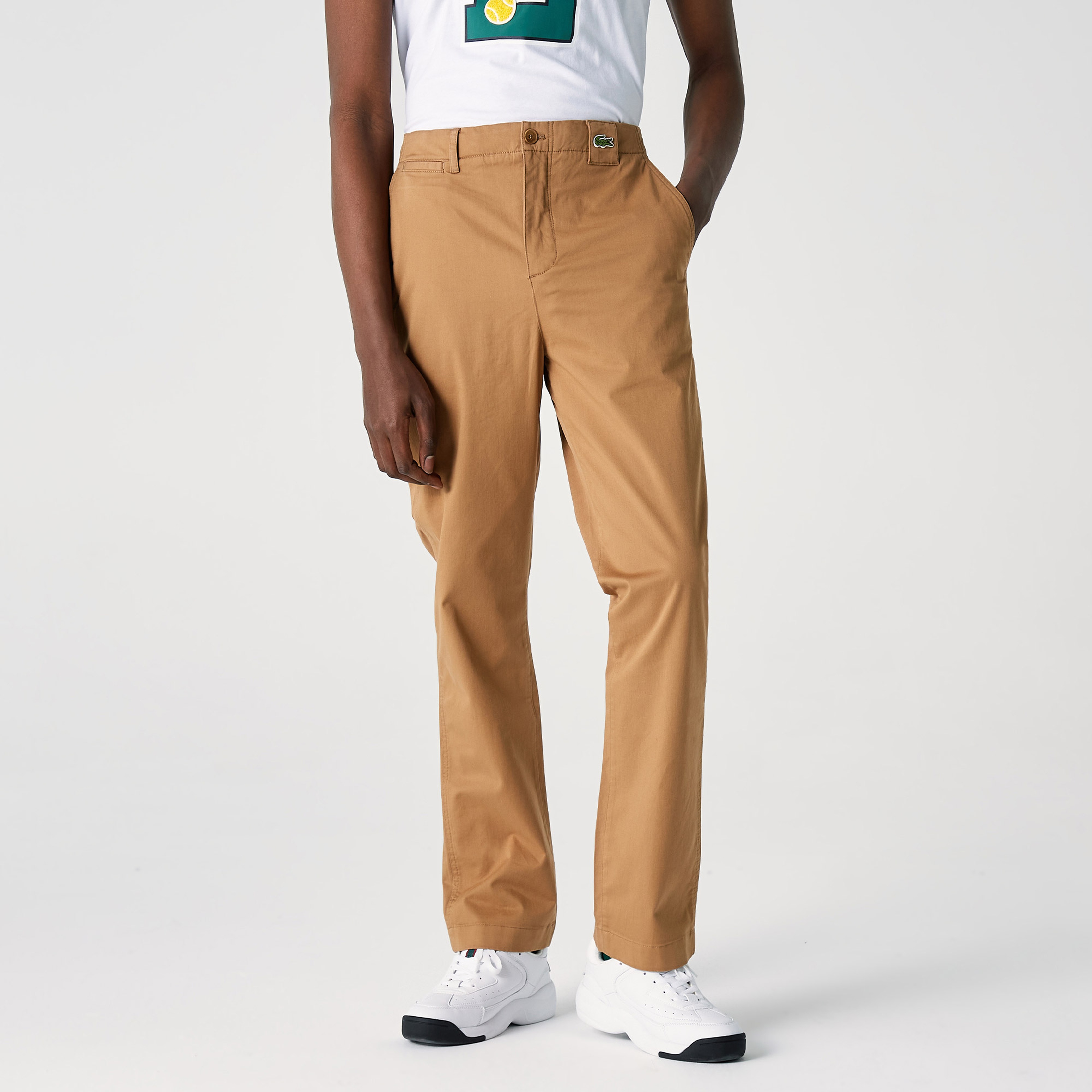 Lacoste Erkek Straight Fit Açık Organik Pamuk Kahverengi Pantolon