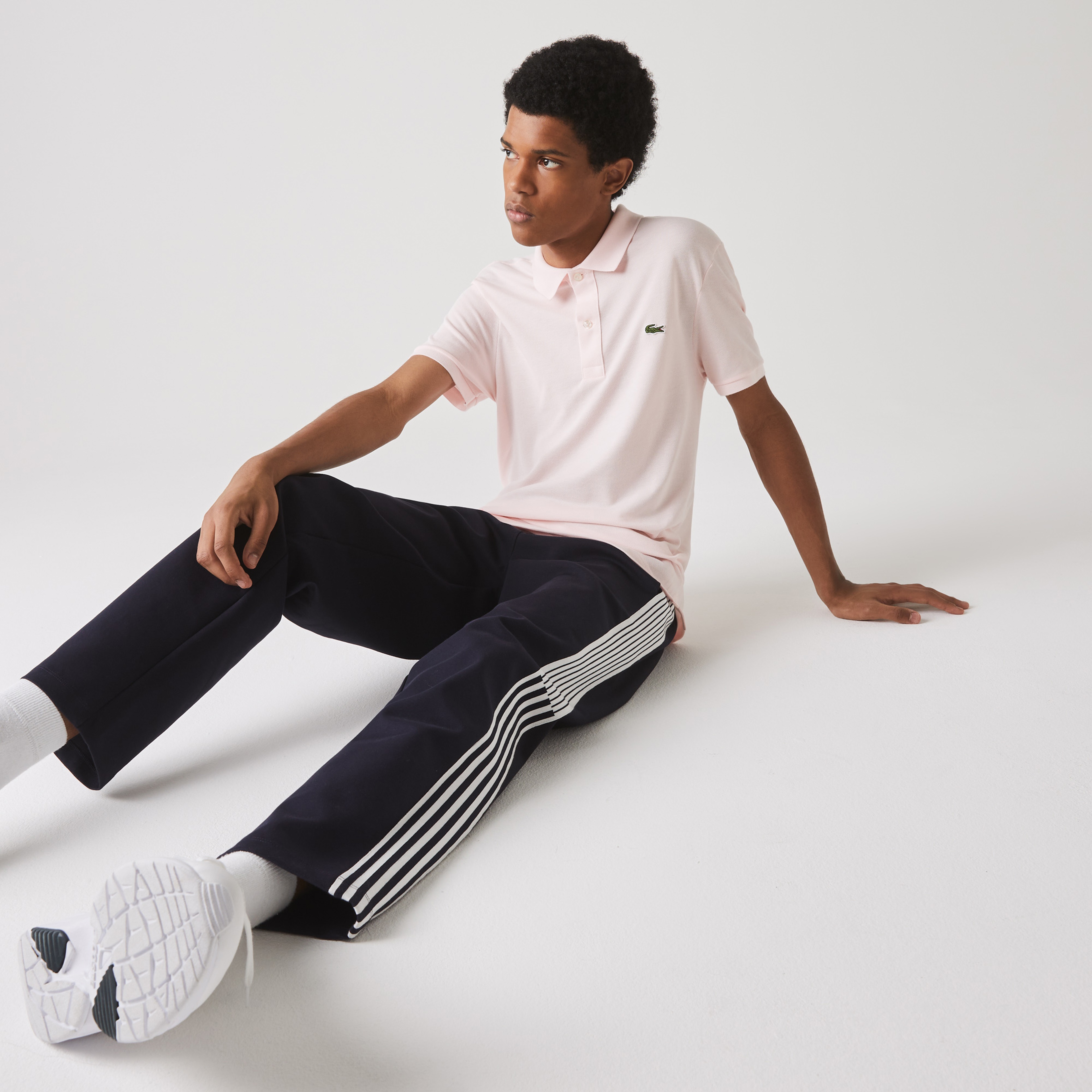 L.12.12 Erkek Slim Fit Açık Pembe Polo