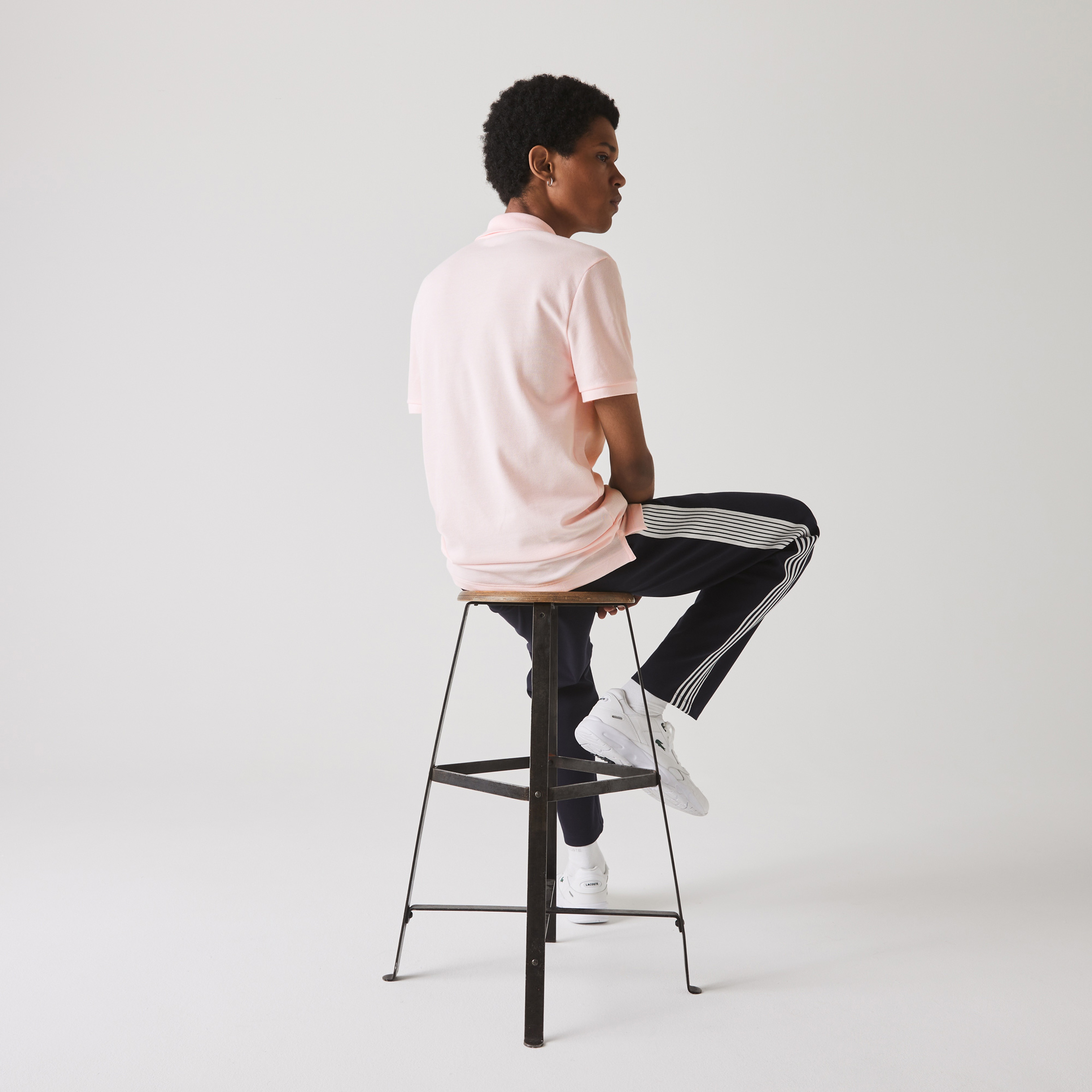 L.12.12 Erkek Slim Fit Açık Pembe Polo