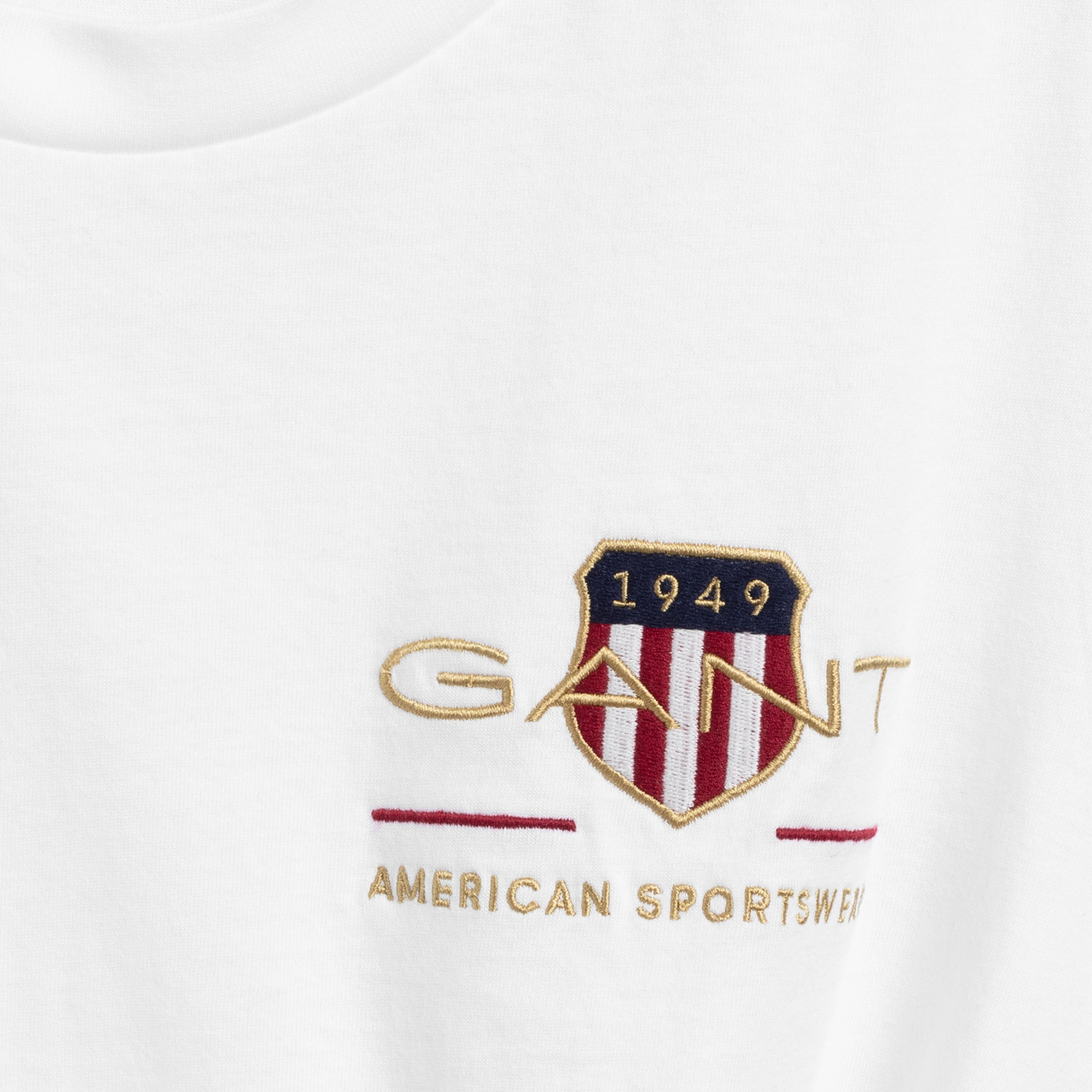 GANT Kadın Beyaz Regular Fit Bisiklet Yaka Logolu T-shirt