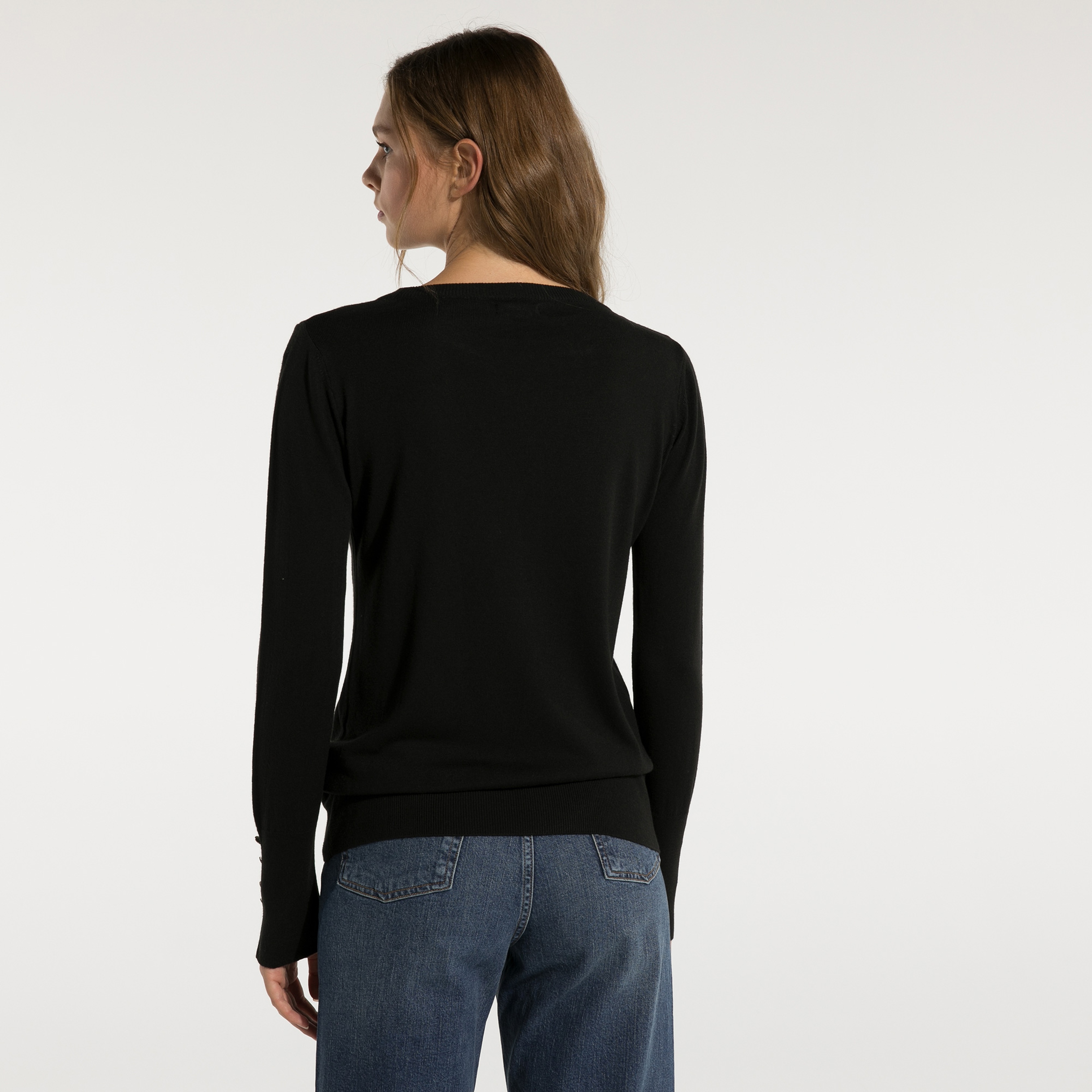 NAUTICA KADIN SİYAH TRİKO KAZAK