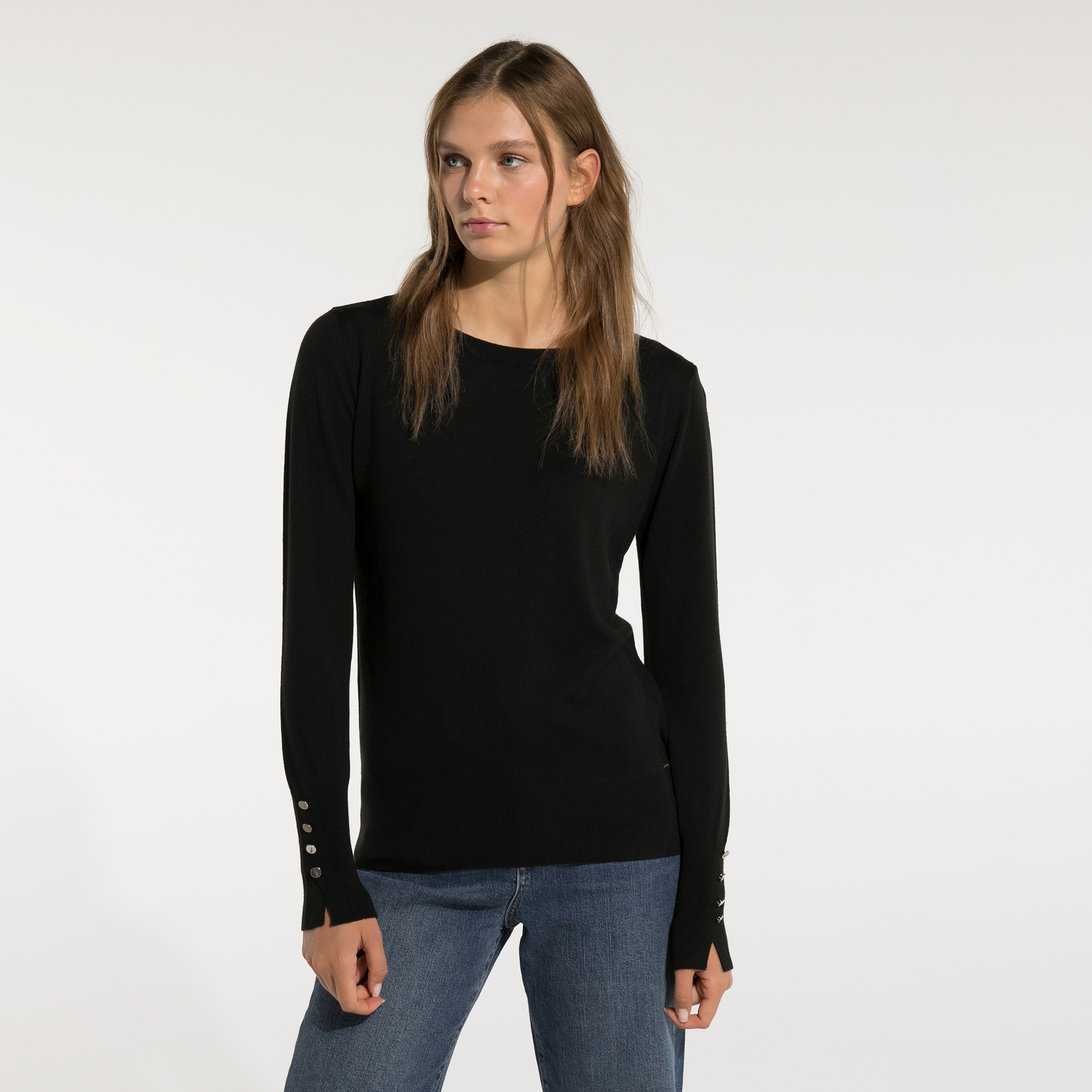 NAUTICA KADIN SİYAH TRİKO KAZAK