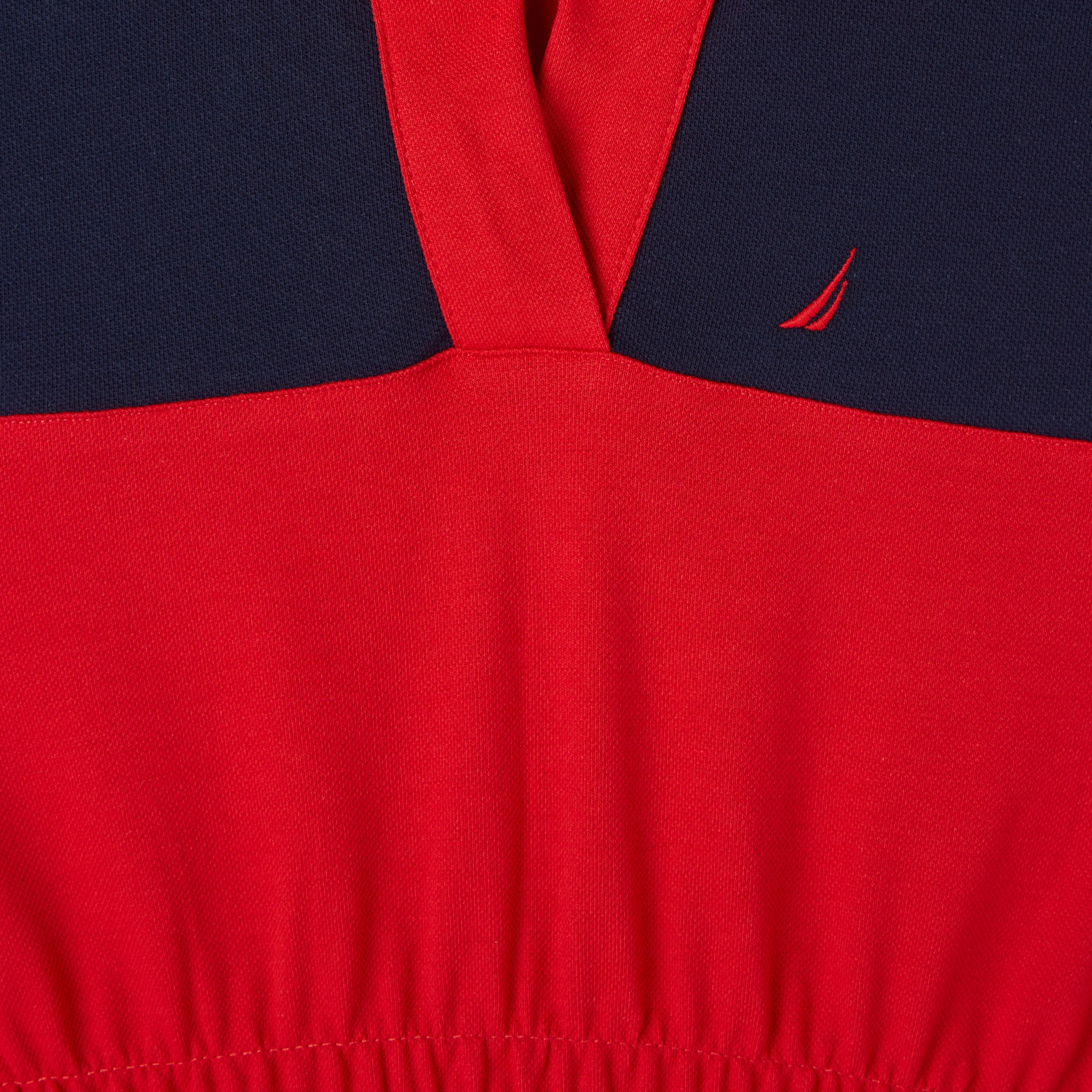 NAUTICA KIZ ÇOCUK KIRMIZI STANDART FIT KISA KOLLU ELBİSE