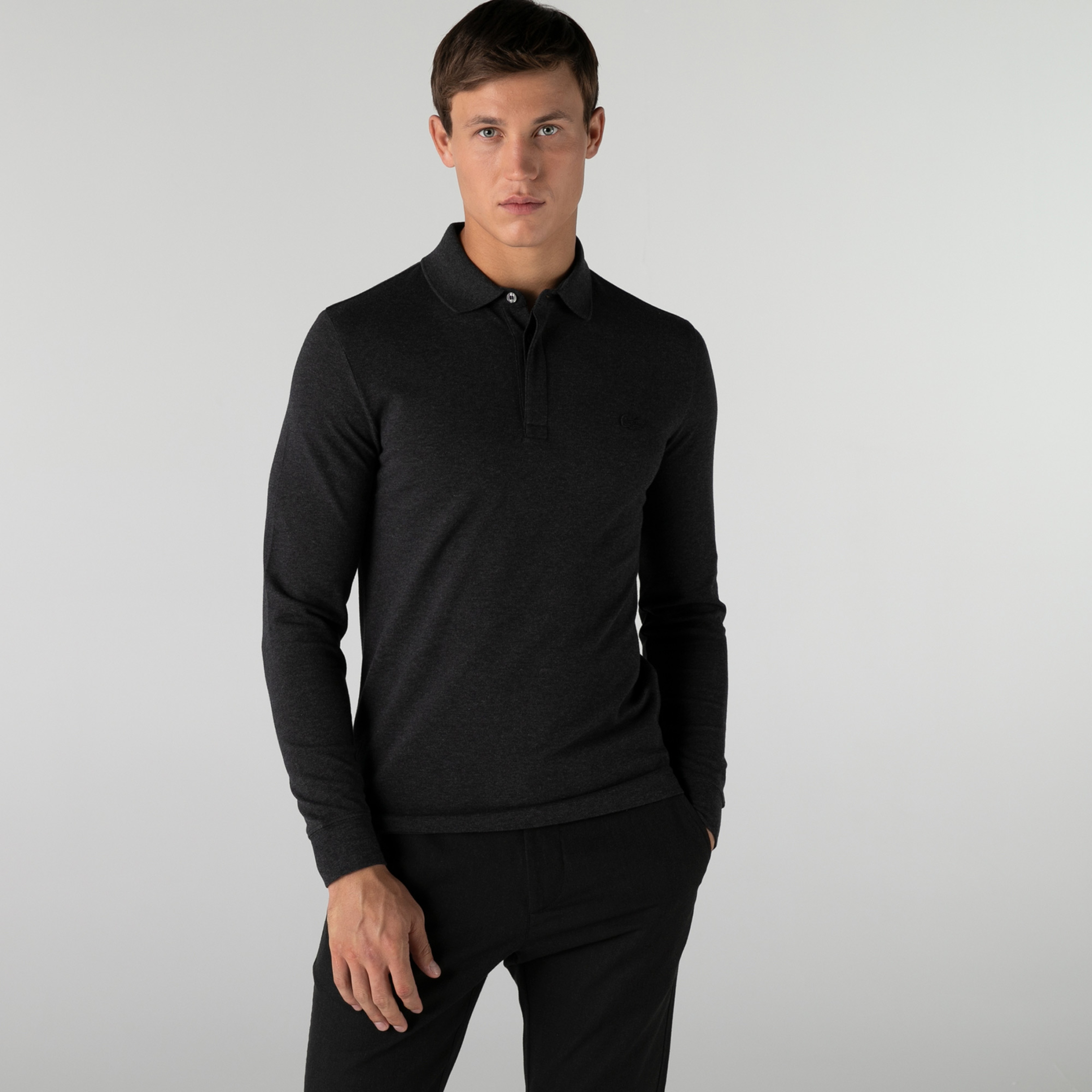 Erkek Regular Fit Uzun Kollu Yeşil Paris Polo