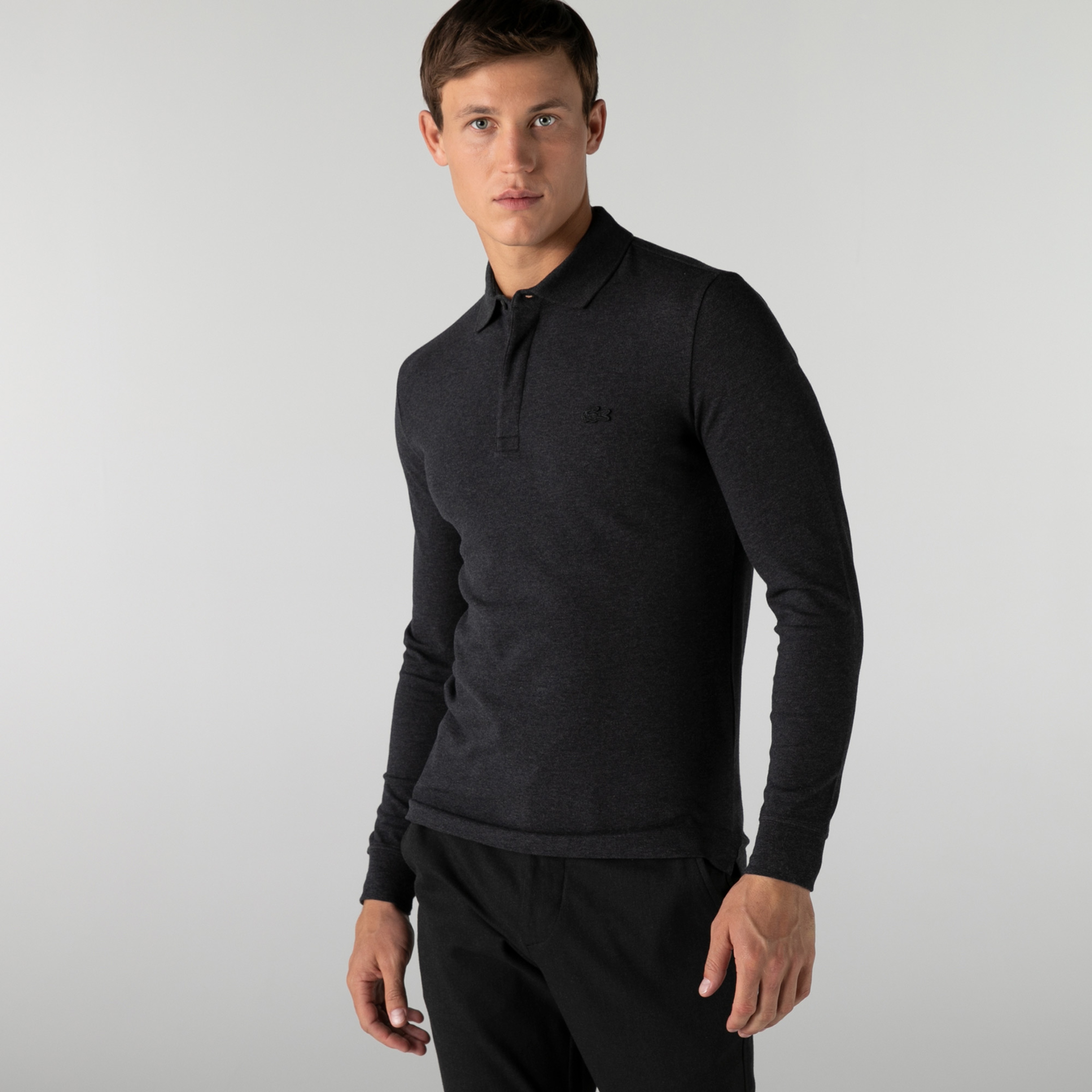 Erkek Regular Fit Uzun Kollu Yeşil Paris Polo