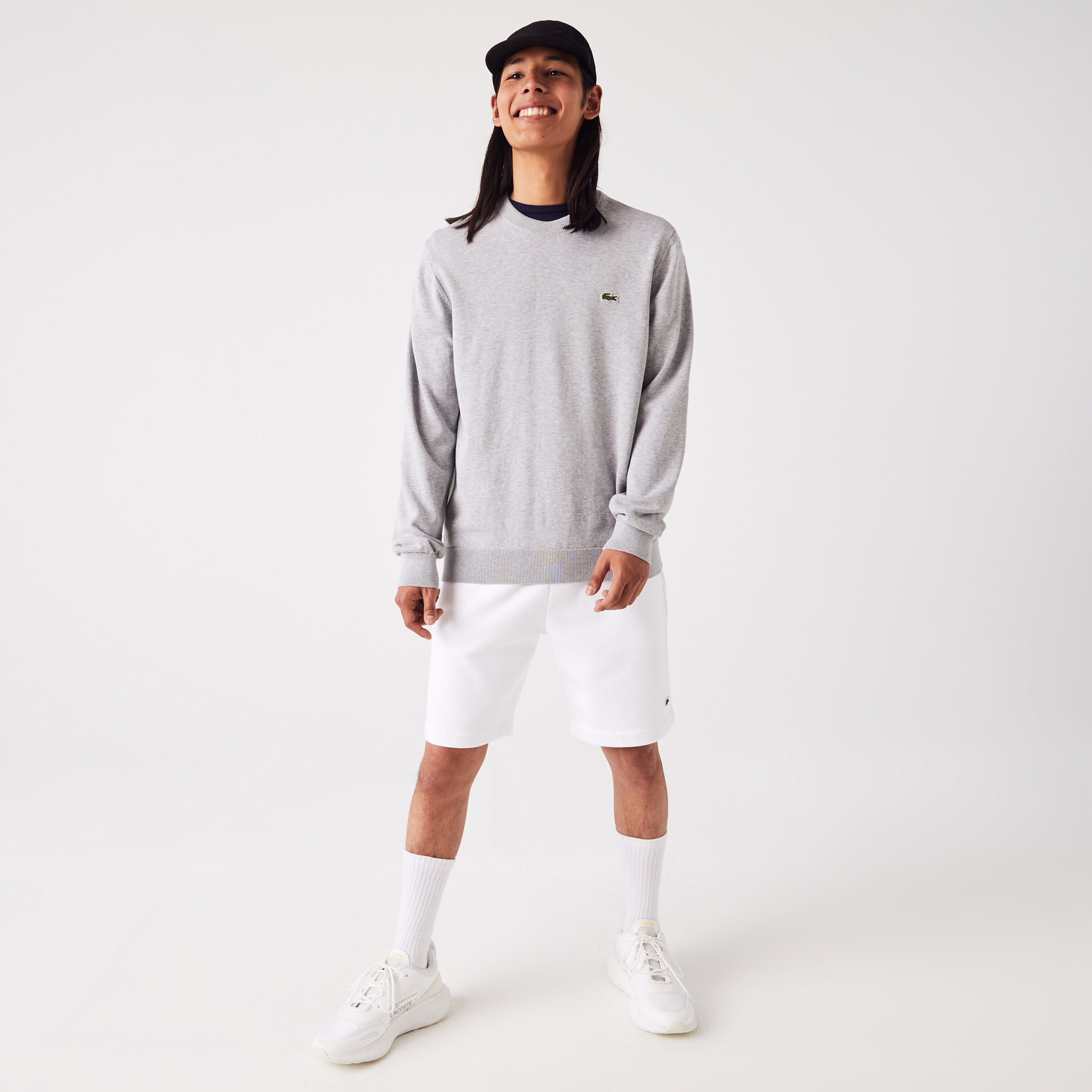 Erkek Regular Fit Bisiklet Yaka Organik Pamuk Gri Kazak