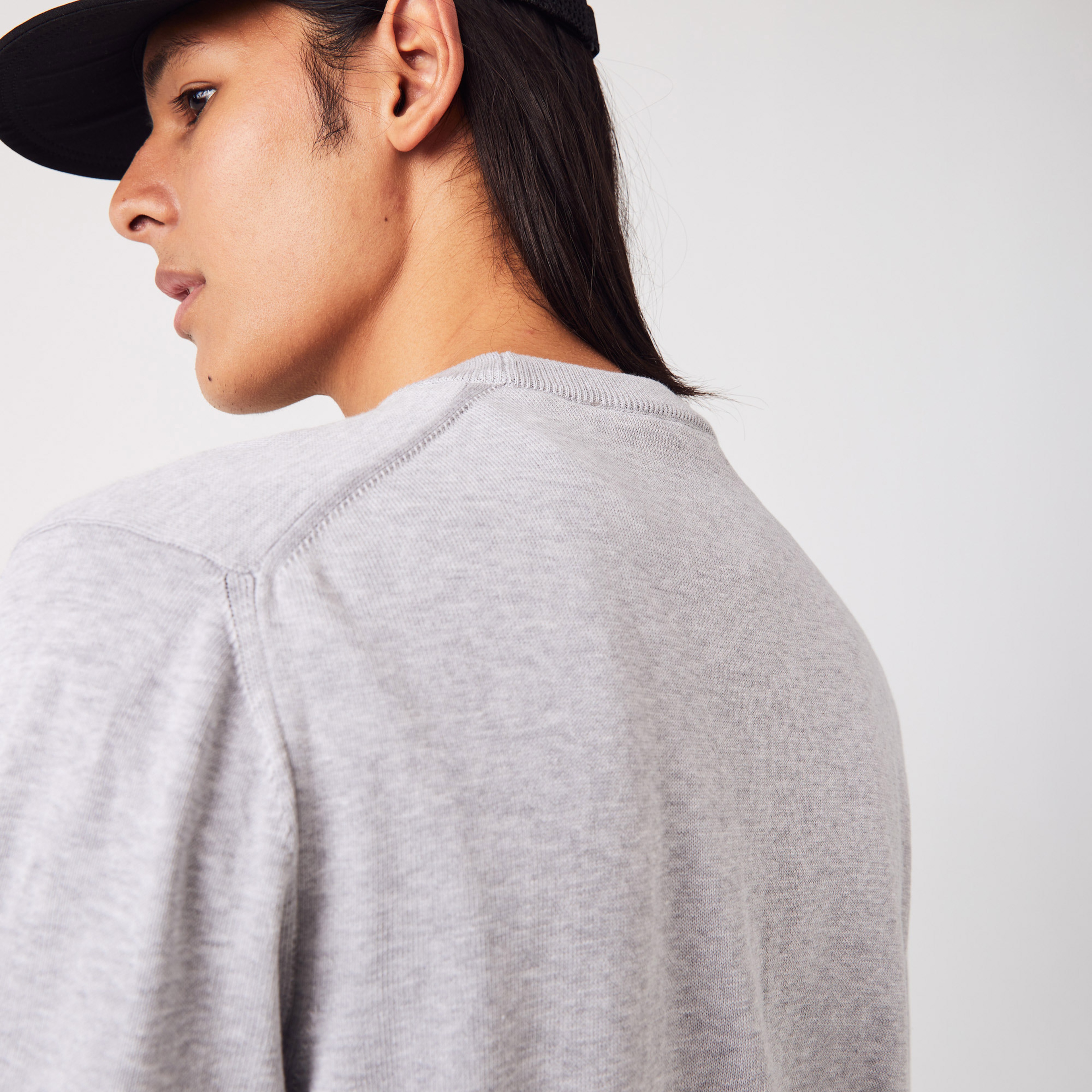 Erkek Regular Fit Bisiklet Yaka Organik Pamuk Gri Kazak