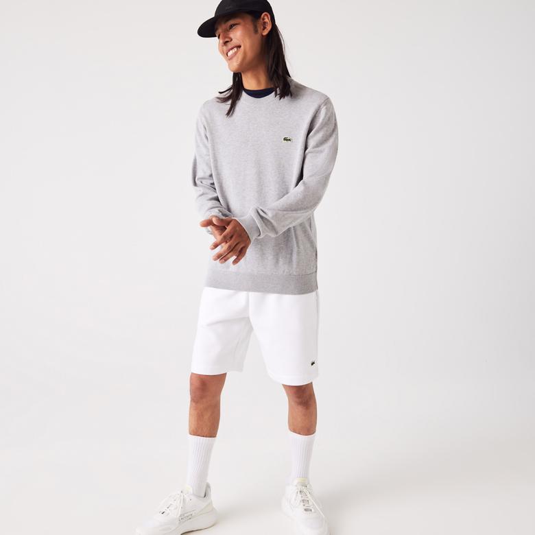 Erkek Regular Fit Bisiklet Yaka Organik Pamuk Gri Kazak