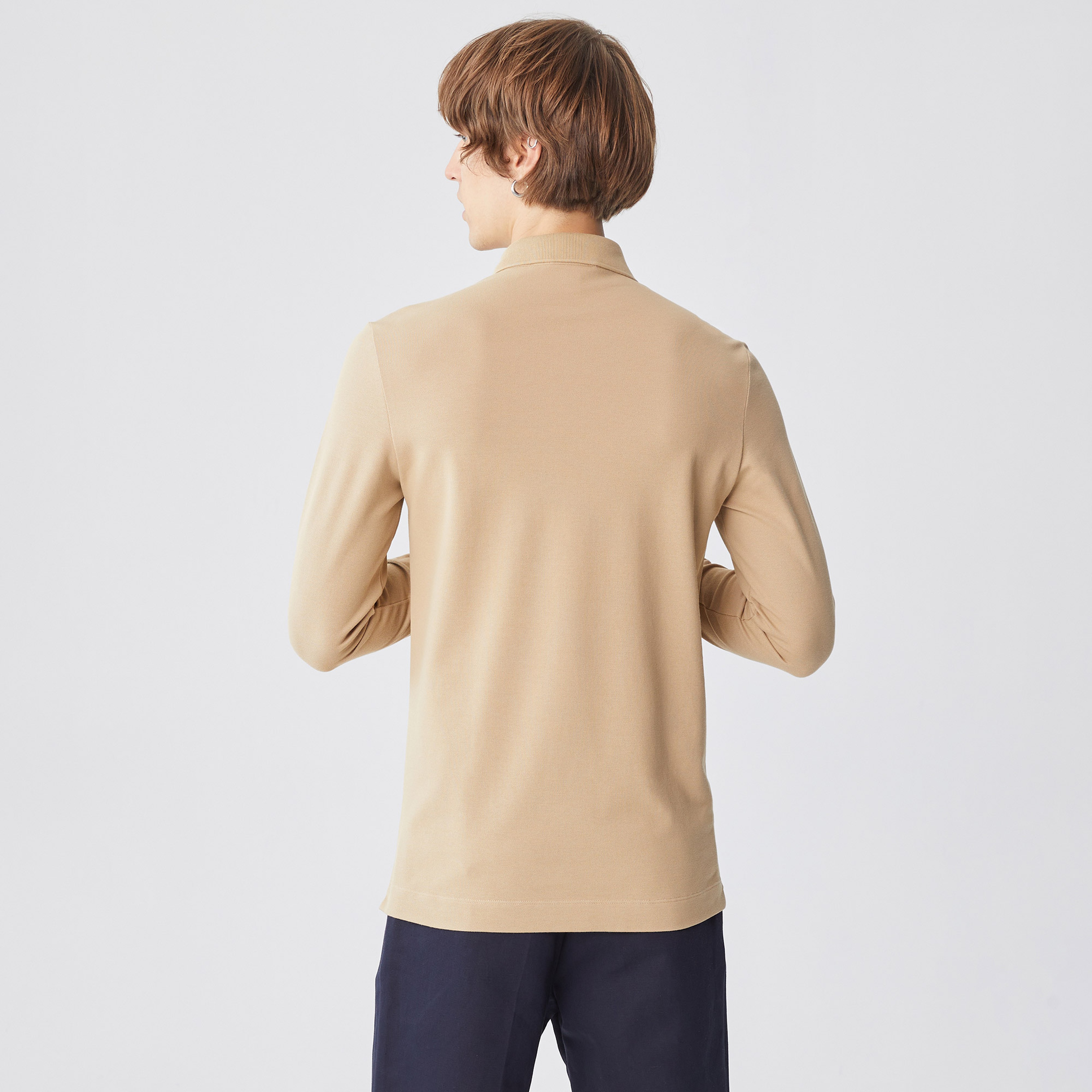 Lacoste Erkek Regular Fit Uzun Kollu Bej Paris Polo
