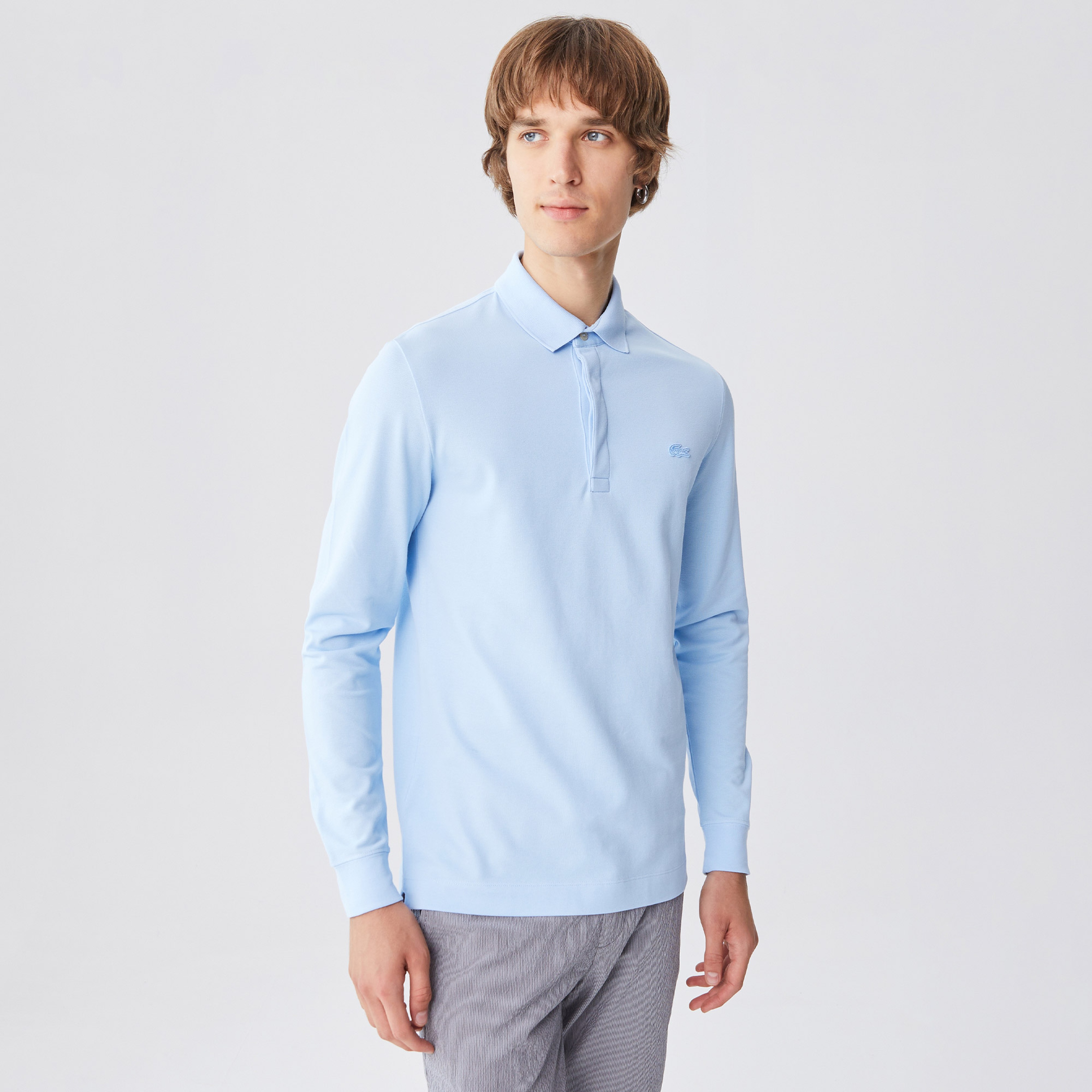 Lacoste Erkek Regular Fit Uzun Kollu Açık Mavi Paris Polo