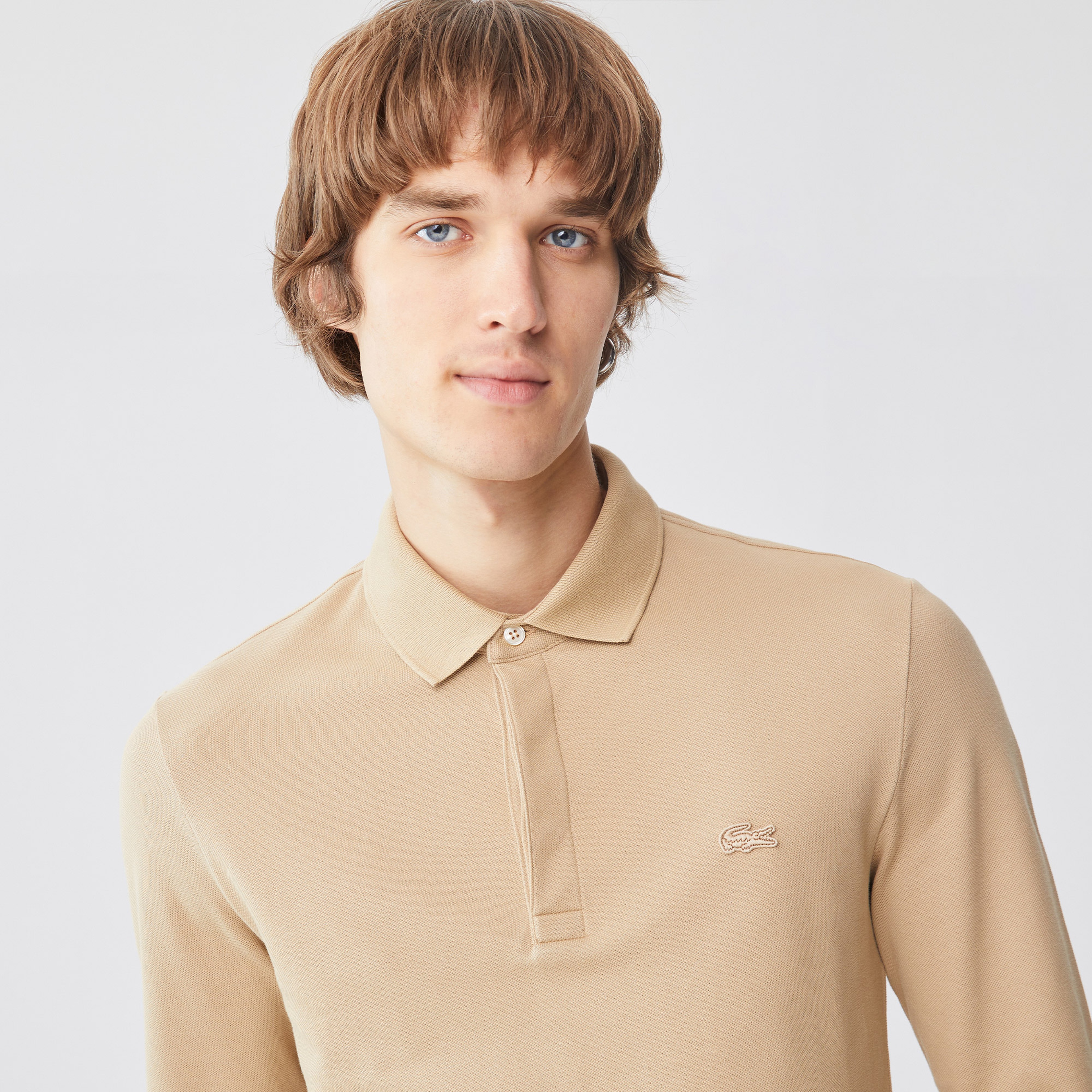 Lacoste Erkek Regular Fit Uzun Kollu Bej Paris Polo