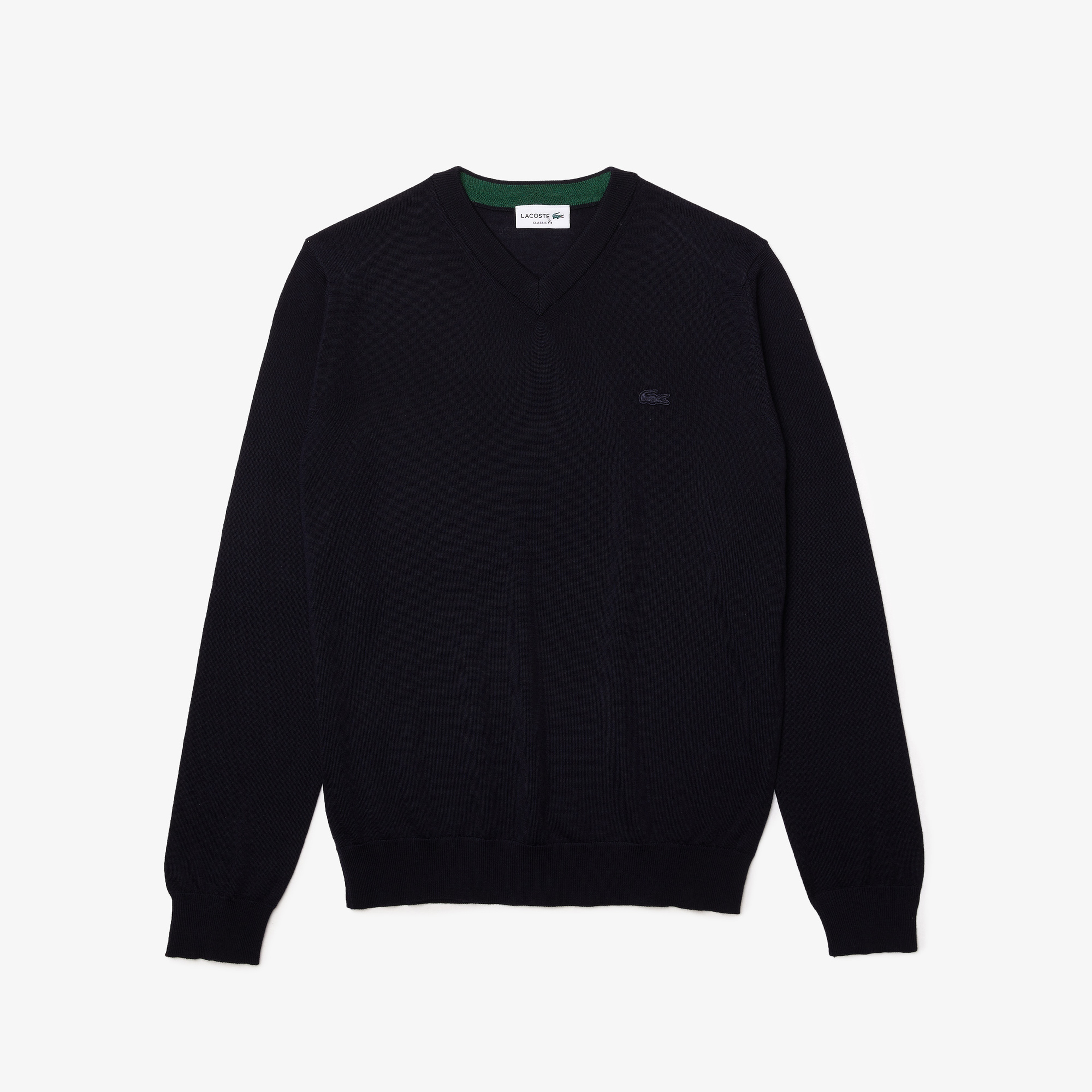 Lacoste Erkek V Yaka Yün Lacivert Kazak
