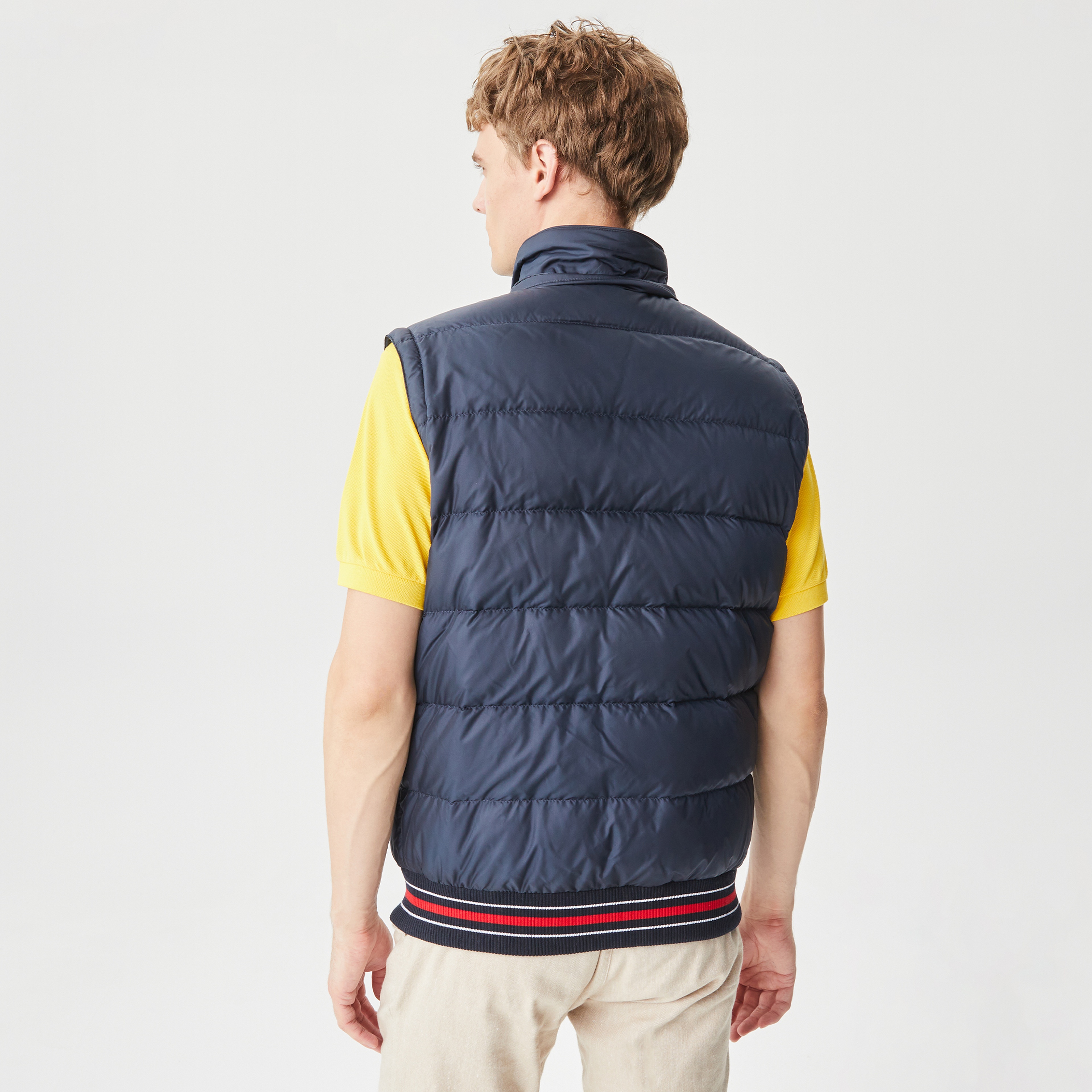 Lacoste Erkek Kapüşonlu Kapitone Lacivert Bomber Ceket
