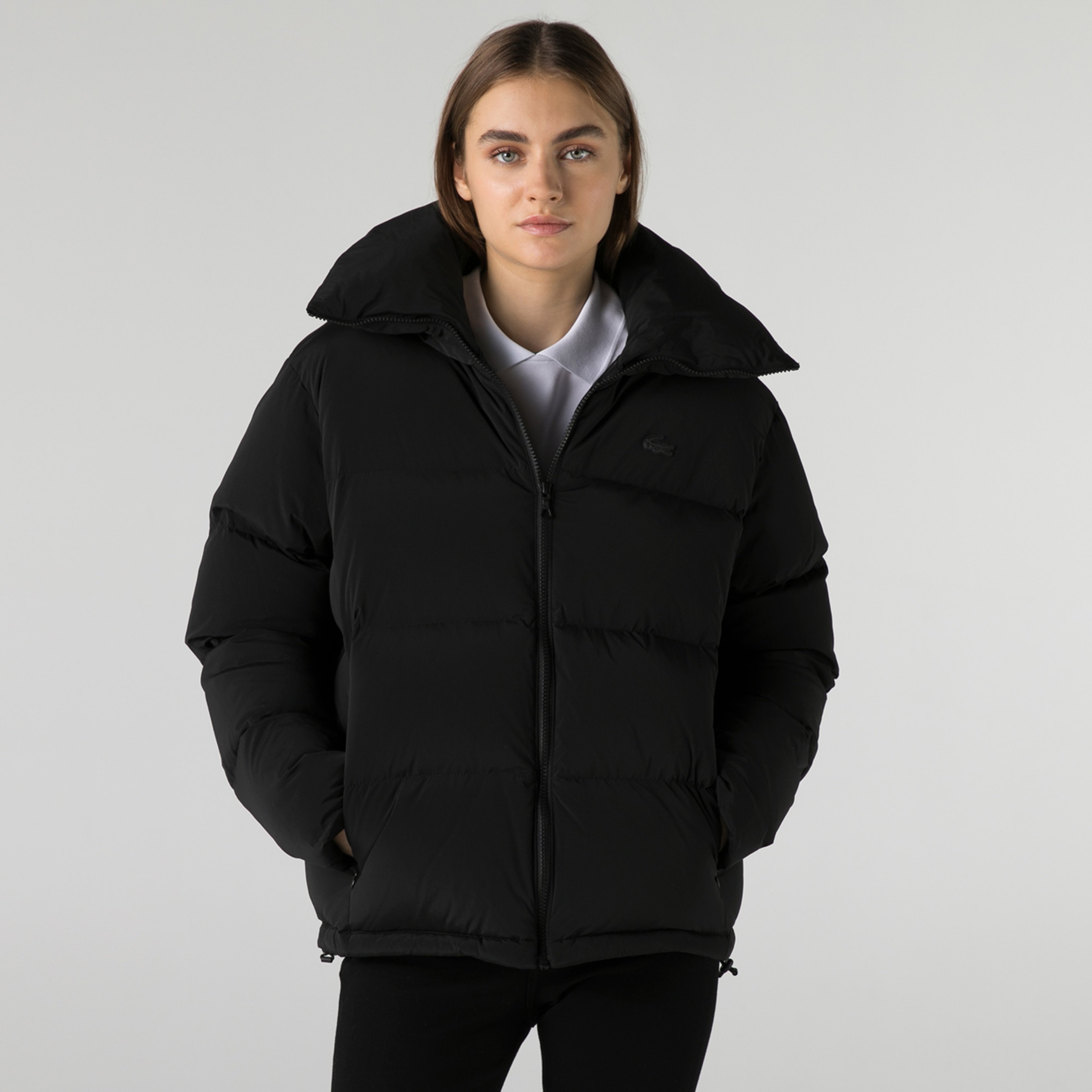 Lacoste Kadın Kapitone Siyah Şişme Mont