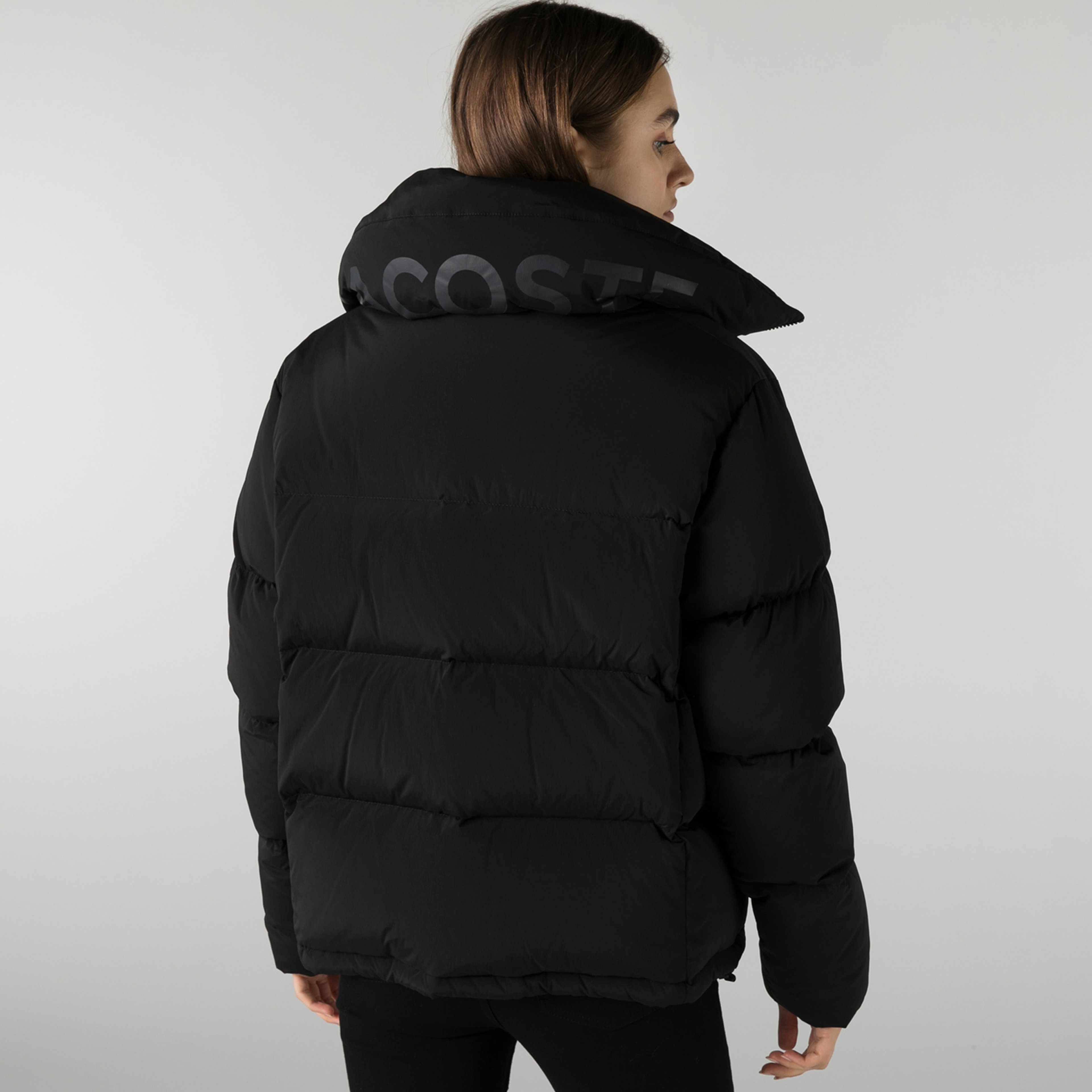 Lacoste Kadın Kapitone Siyah Şişme Mont