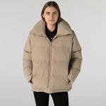 Lacoste Kadın Kapüşonlu Kapitone Beyaz Mont