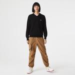 Erkek Regular Fit V Yaka Organik Pamuk Siyah Triko