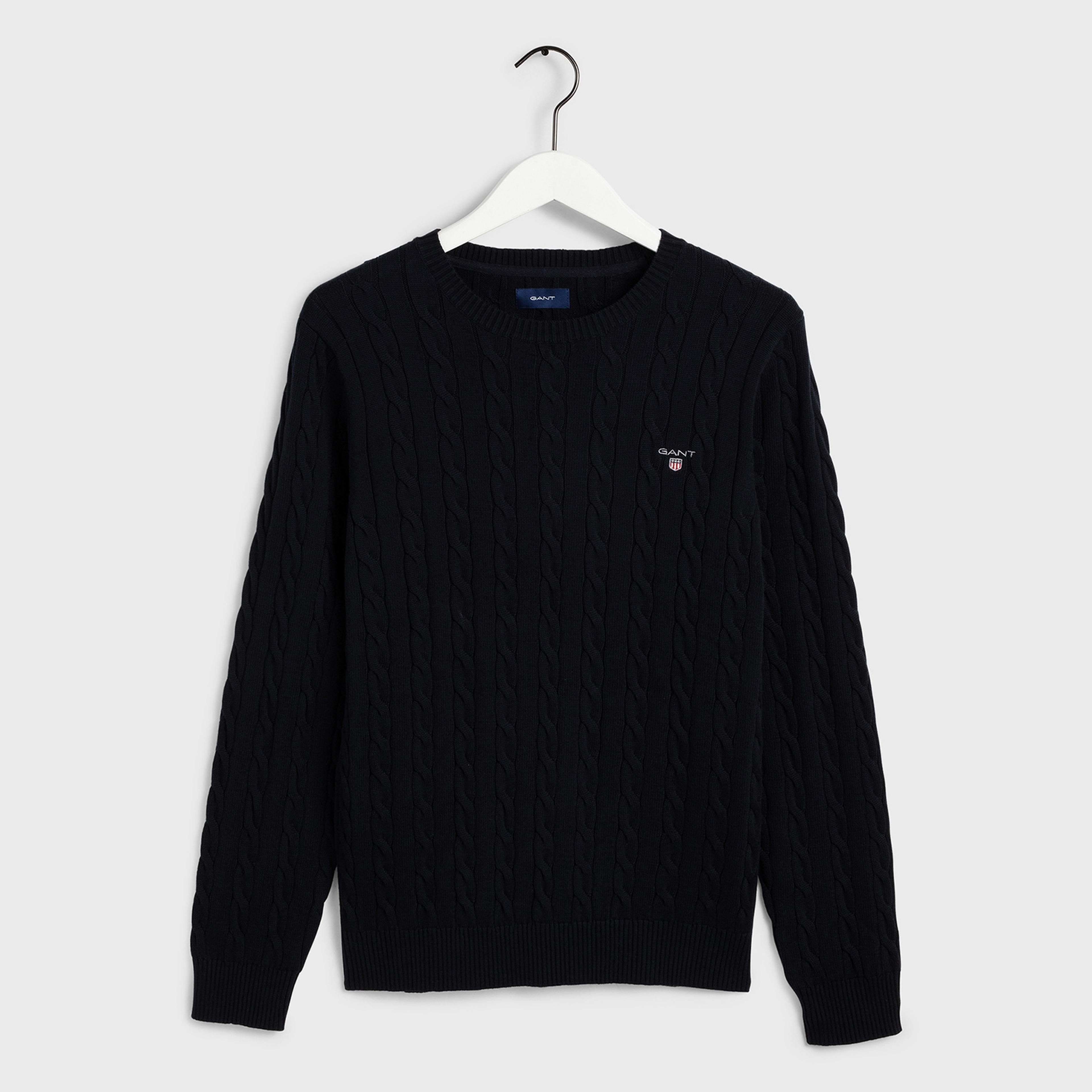 Gant Erkek Lacivert Regular Fit Bisiklet Yaka Kazak