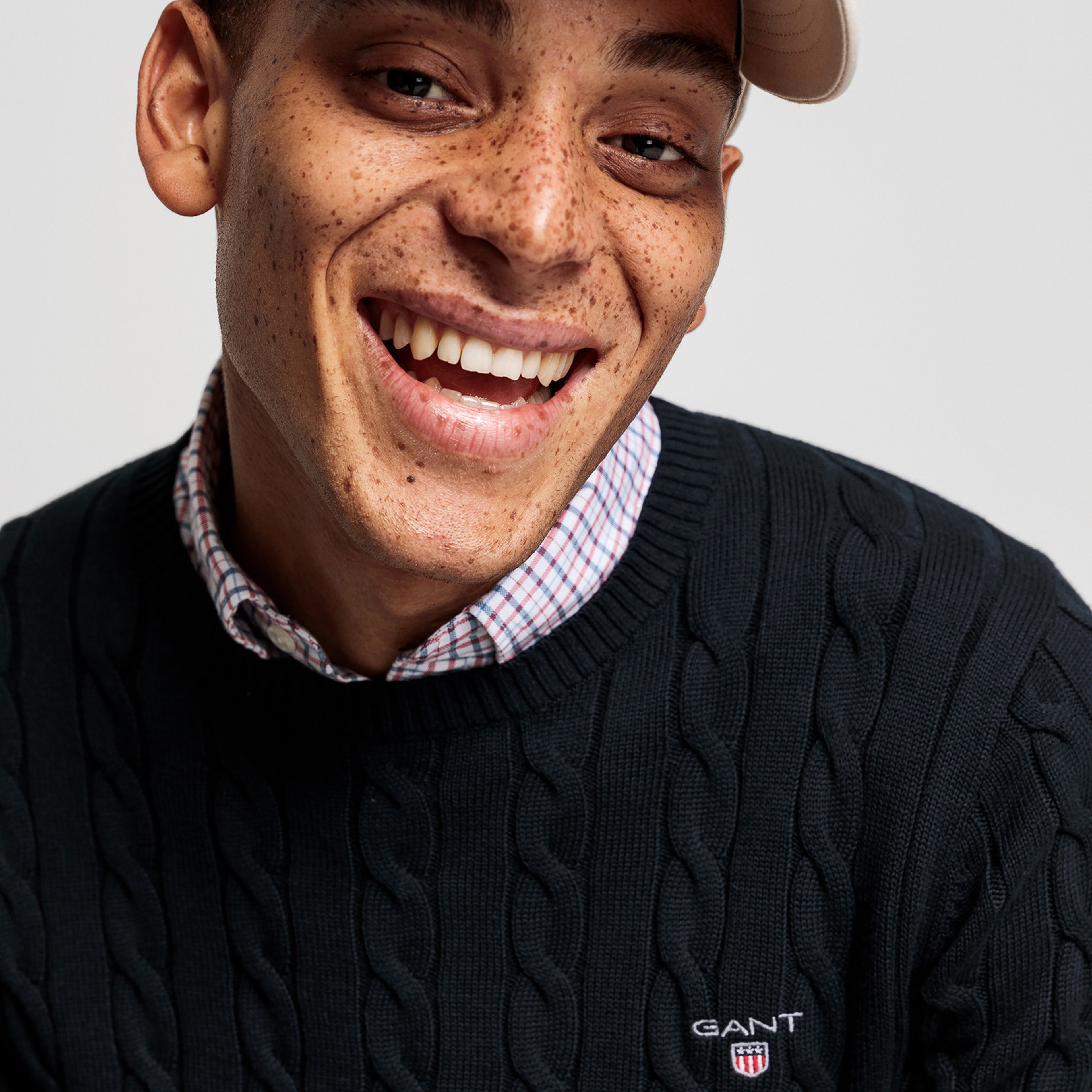 Gant Erkek Lacivert Regular Fit Bisiklet Yaka Kazak