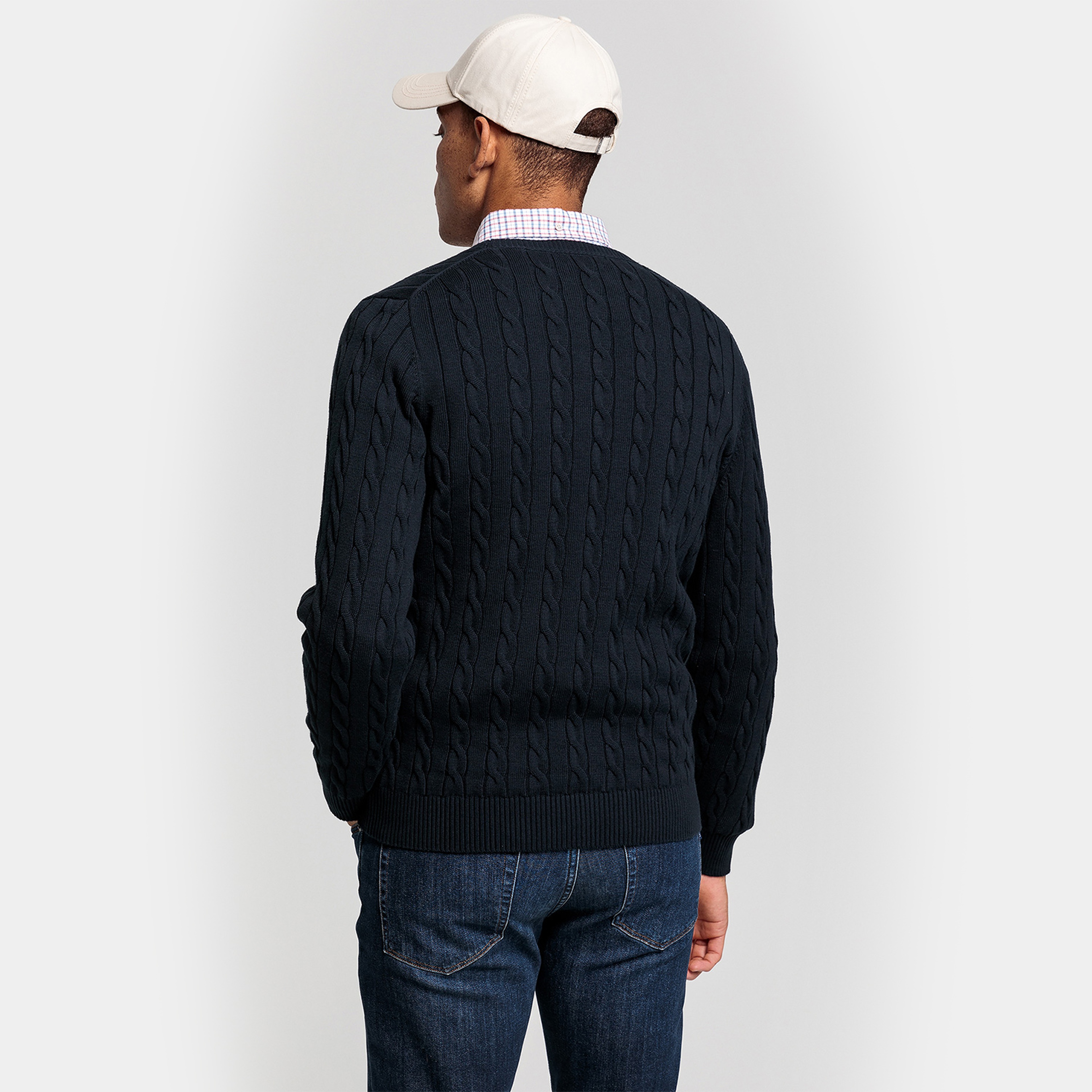 Gant Erkek Lacivert Regular Fit Bisiklet Yaka Kazak