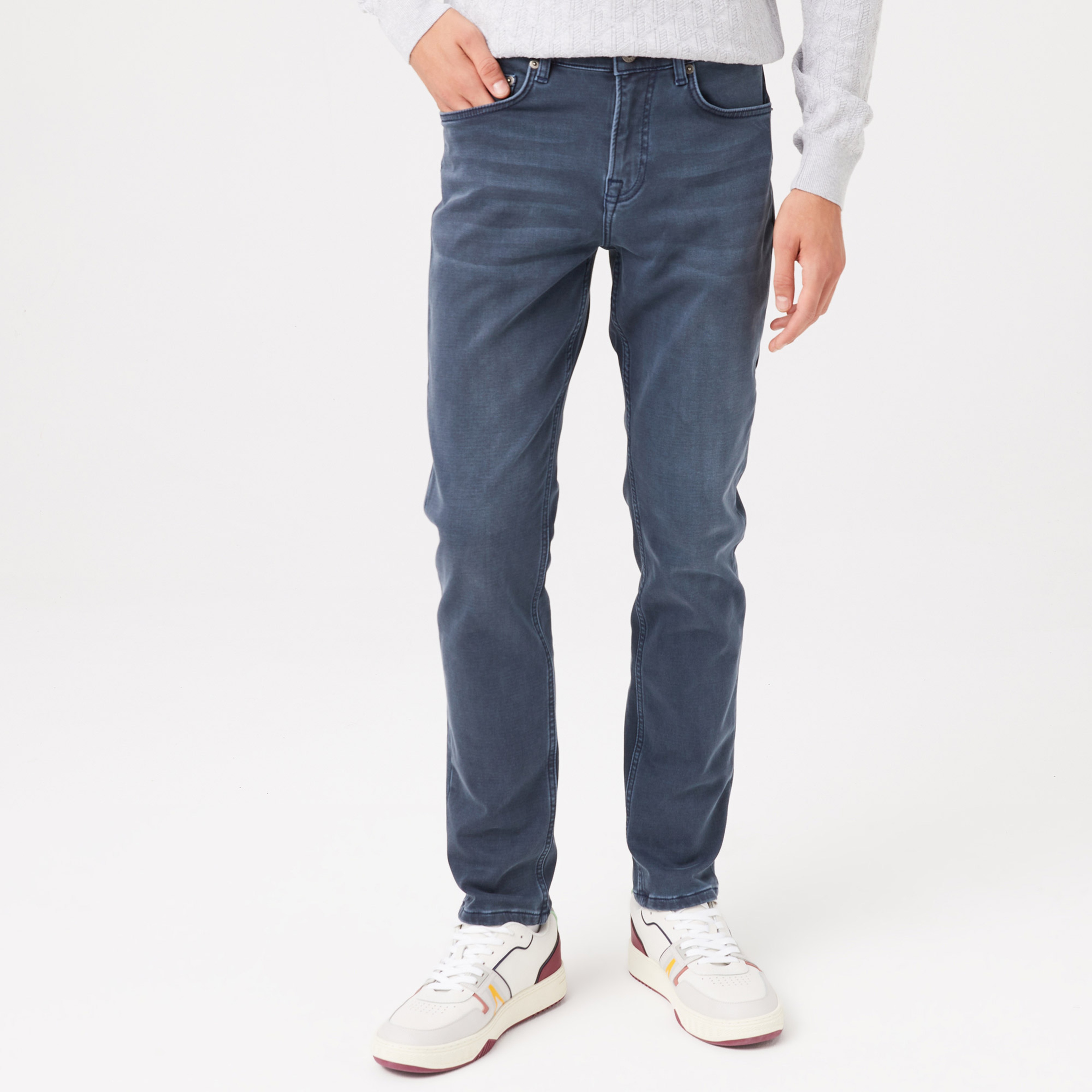 Erkek Slim Fit Lacivert Jean Pantolon